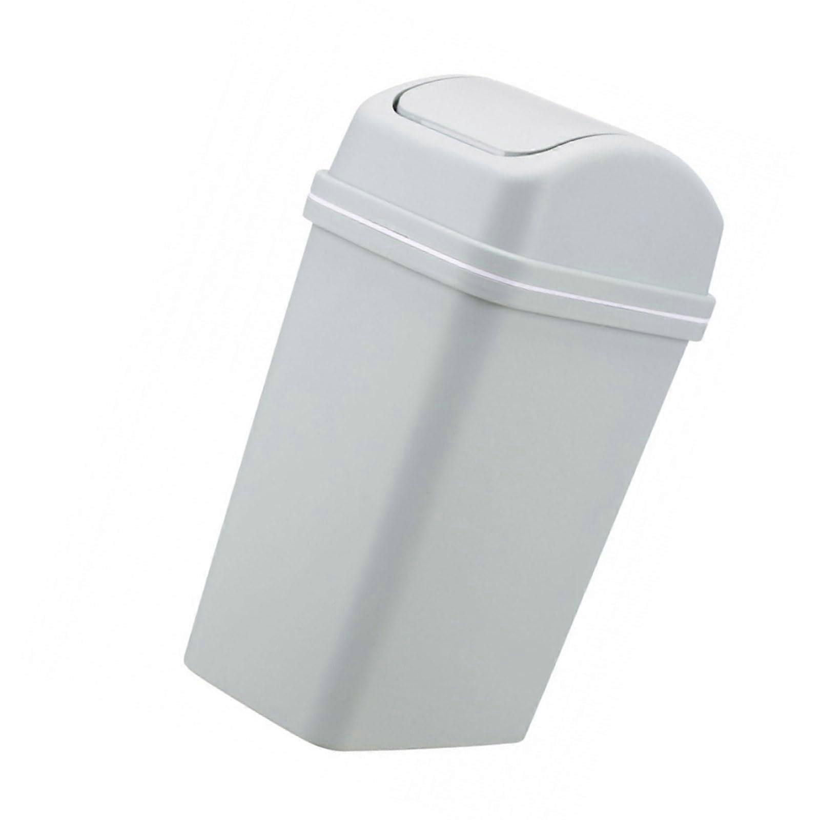 Trash Can With Swing Lid Sealed Large Capacity Waste Bin For Kitchen Bathroom Desk Side
