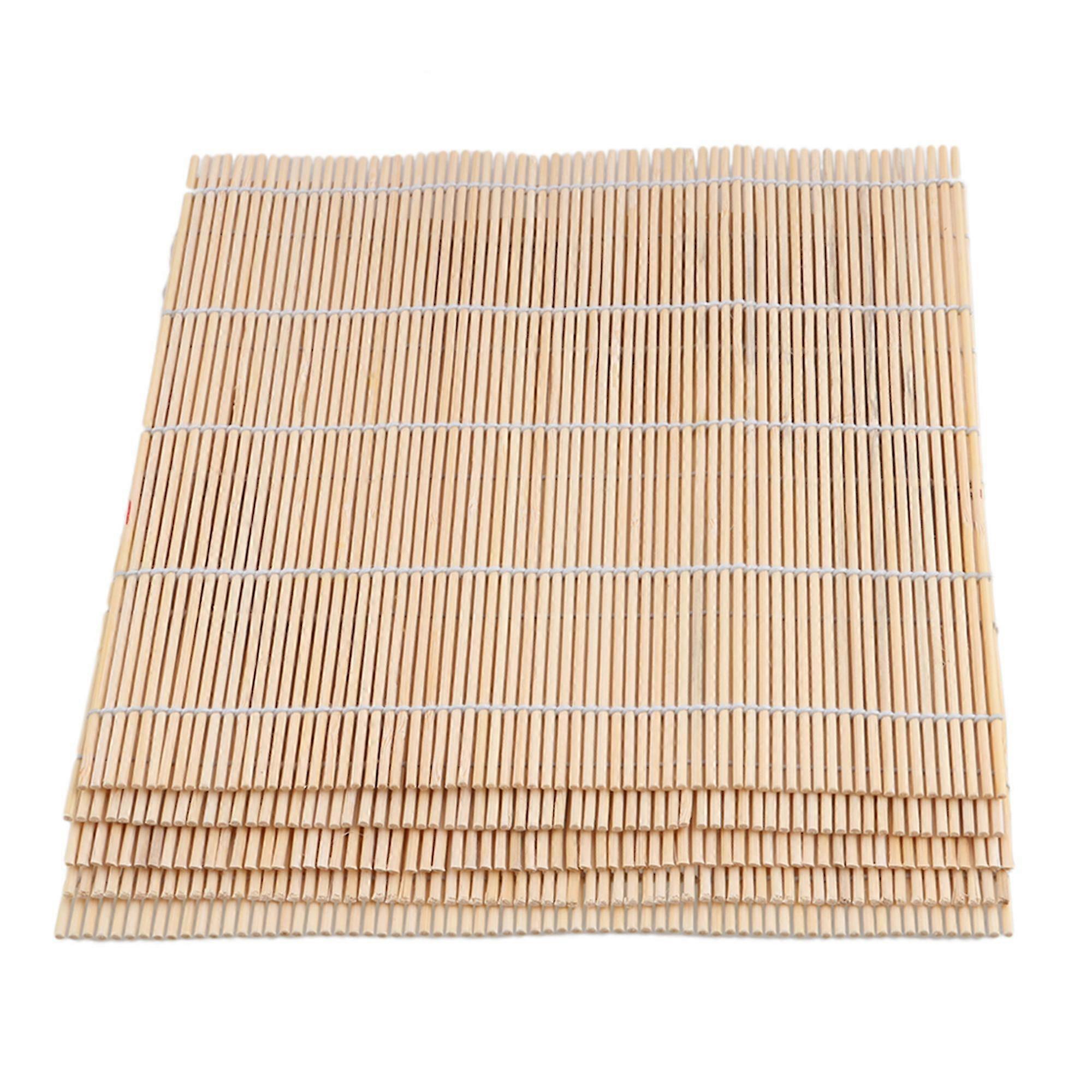 25-26 5pcs Light Yellow 24cm Square Bamboo Sushi Maker Tool Roller Rolling Mat