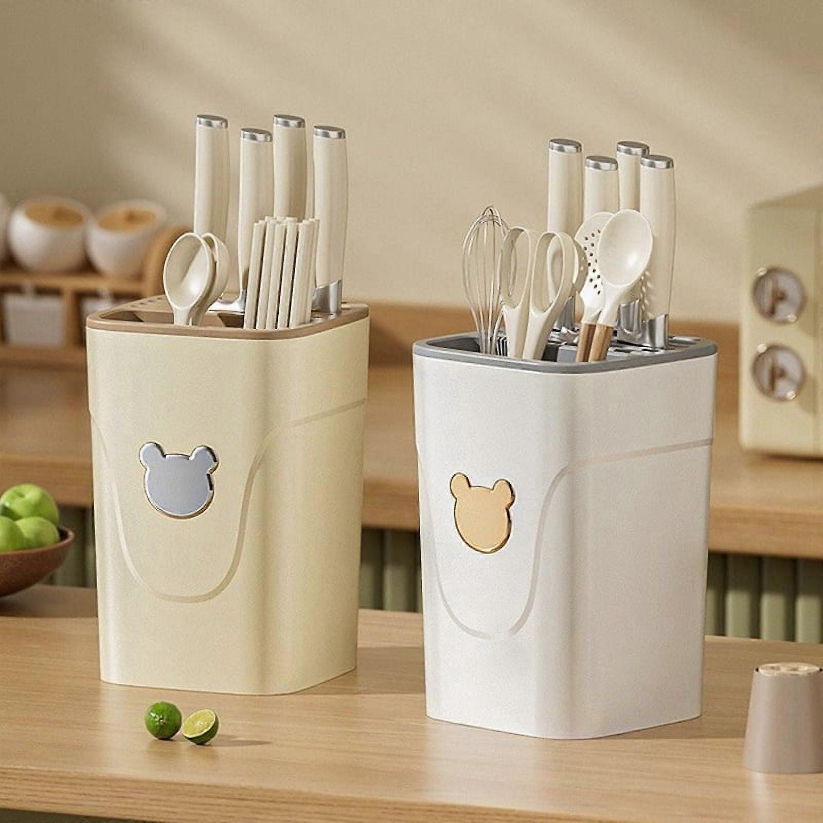 C-Kitchen Knifes Holder Multifunctional Chopsticks Tableware Organizers Barrel Knife Storage Rack Countertop Shelf