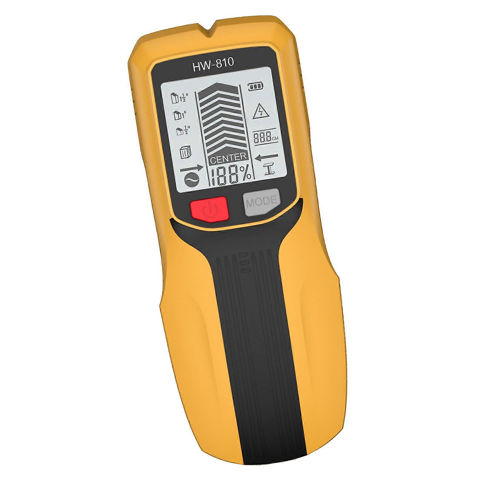 Lightweight 5 in 1 Wall Detector for Quick and Easy Detection of Metal Cables Wood and Structural Studs Wall Scanner  Yellow