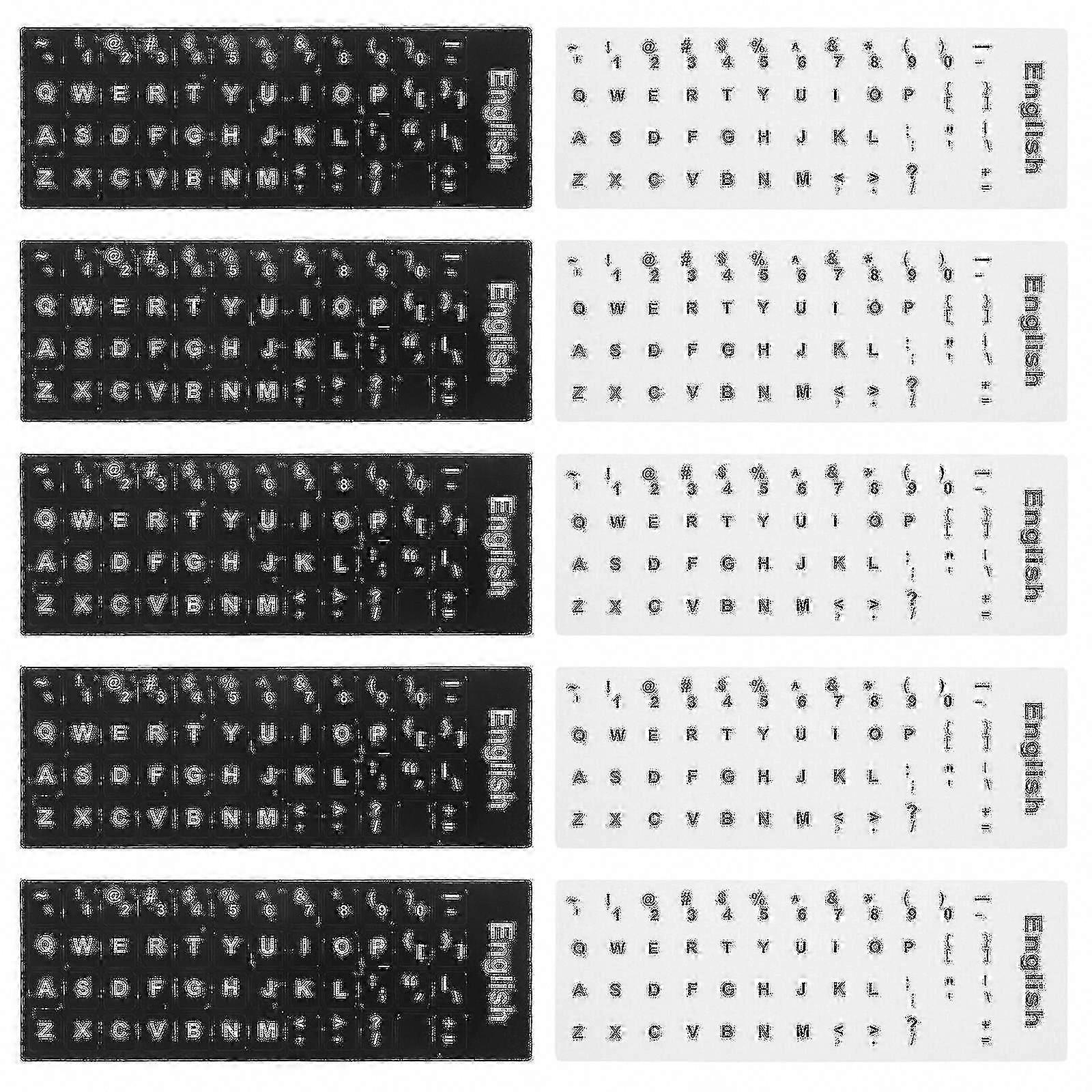 10 Sheets Universal English Keyboard Stickers Replacement for Laptop and Desktop