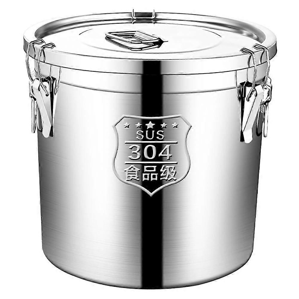 Stainless Steel Sealed Storage Bucket 71L Capacity Portable Milk Grease Grain Container With Carry Handle Easy to Clean