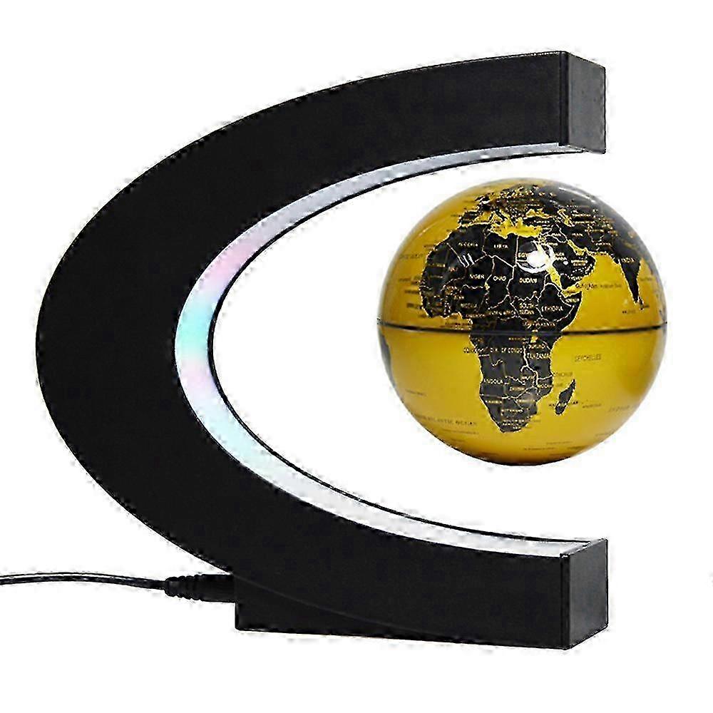 Floating Globe with LED Lights C Shape Magnetic Levitation Floating Globe Desk Decor Gift