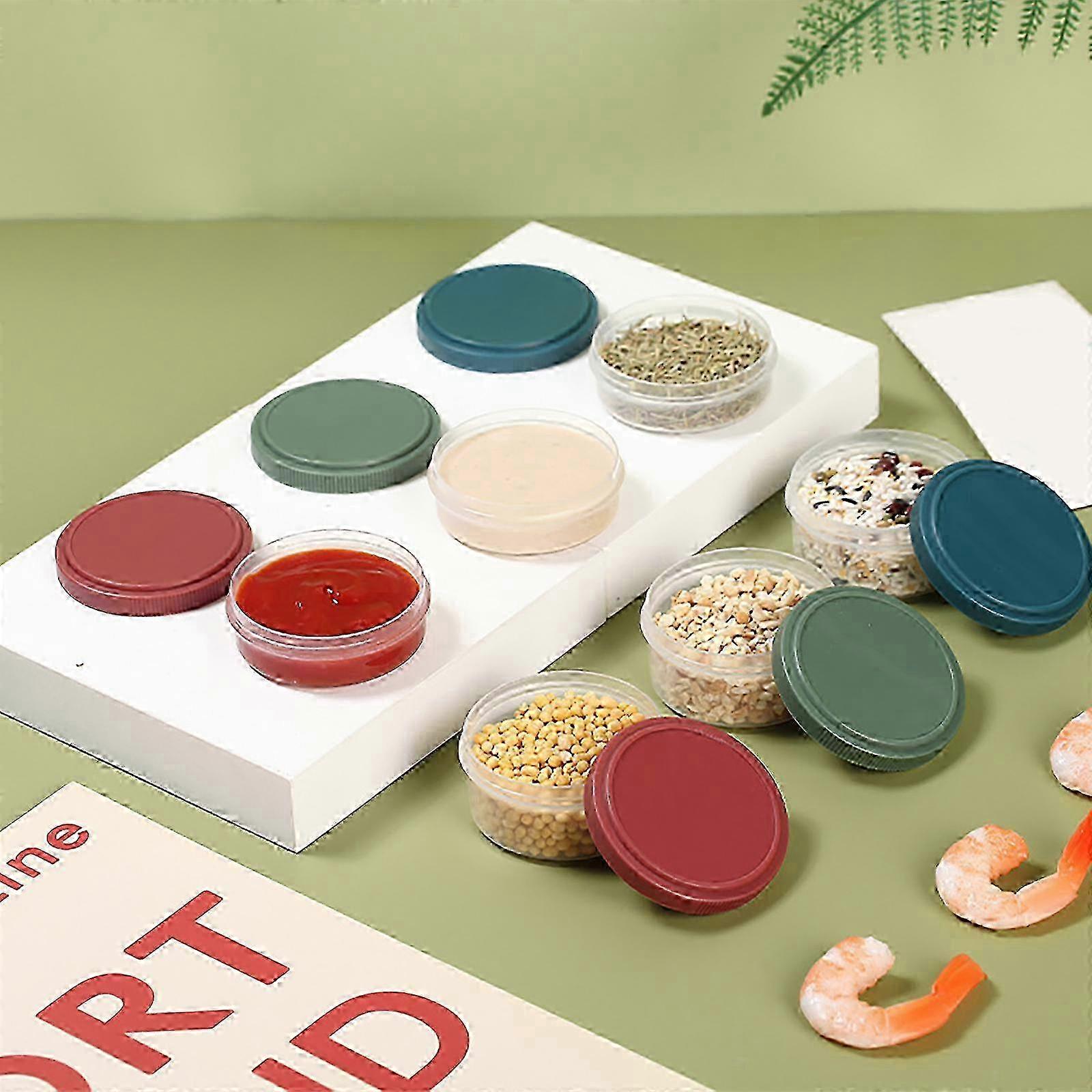 Leakproof Condiment Containers With Lids 6 Pack Reusable Sauce Cup Salad Tomato Sauce Container