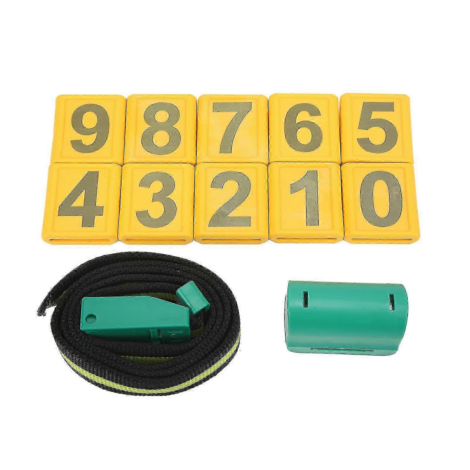 Animal Identification Neckband Adjustable Cow Number Tags Easy-to-Use Livestock Marker Durable Plastic Material Includes 10 Number Plates with Strap f