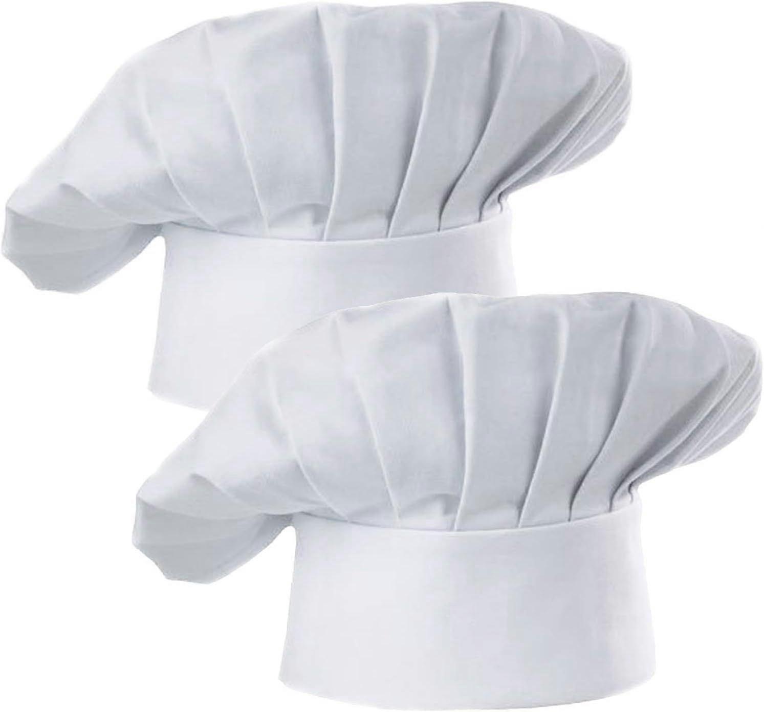 Ensemble de 2 toques de chef pour adulte, élastiques et ajustables.