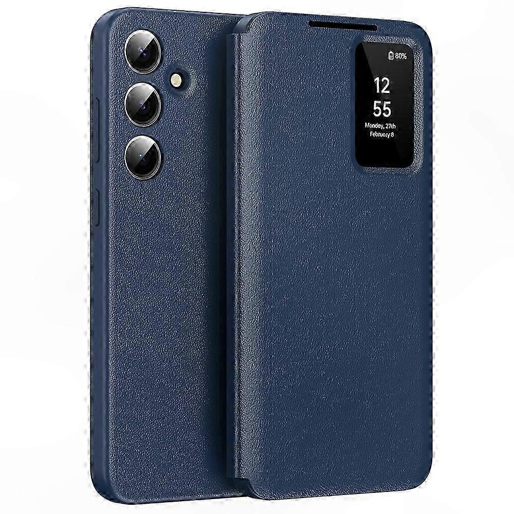 Compatible For  Galaxy S25 FE Case with Card Holder Smart View Window Leather Phone Cover