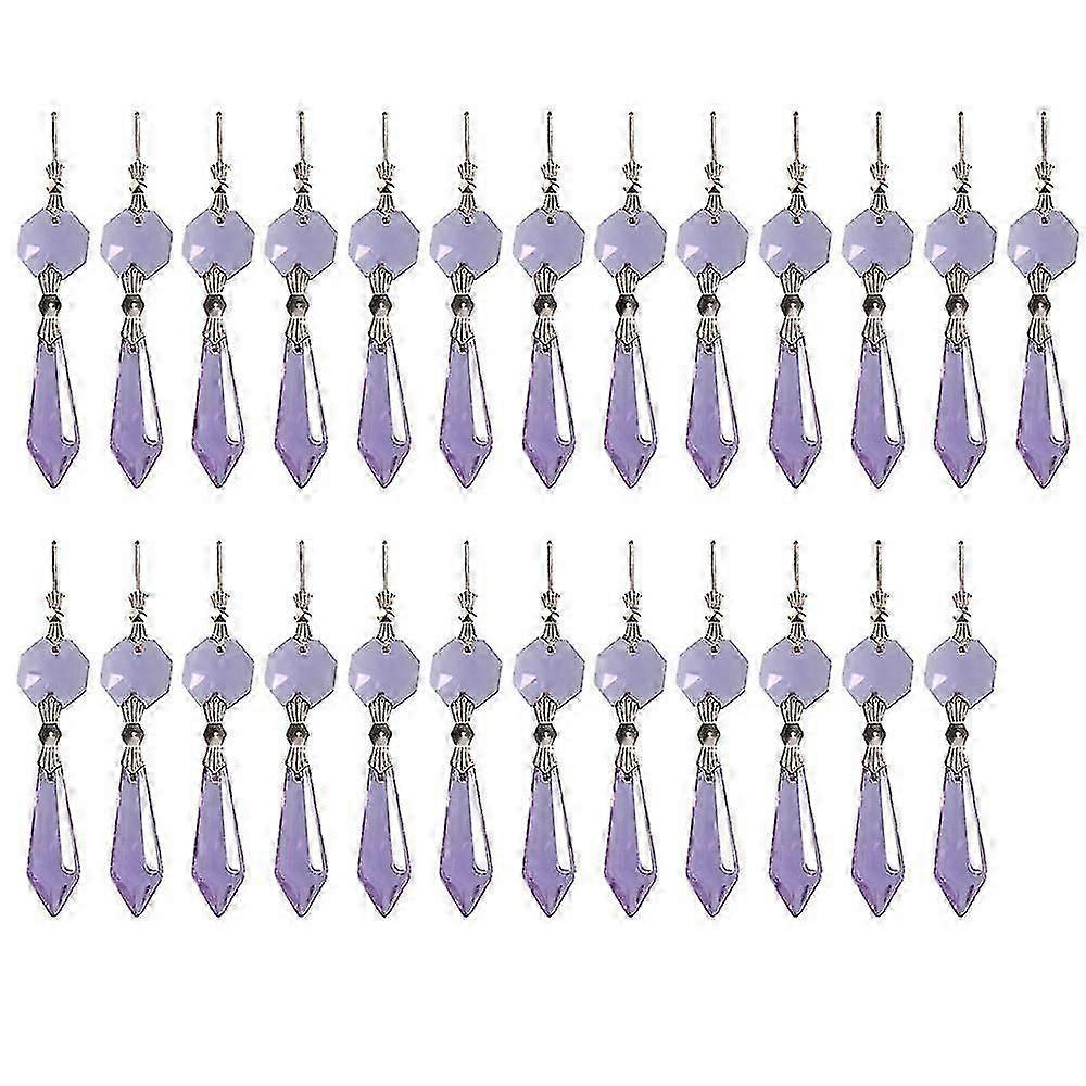 25 ks krištáľových lustrových hranolov, príveskov na výrobu dúhy a cencúľov