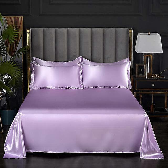Bed Sheet One Piece Summer Fabric Satin Smooth Flat Sheet For Double Bedding