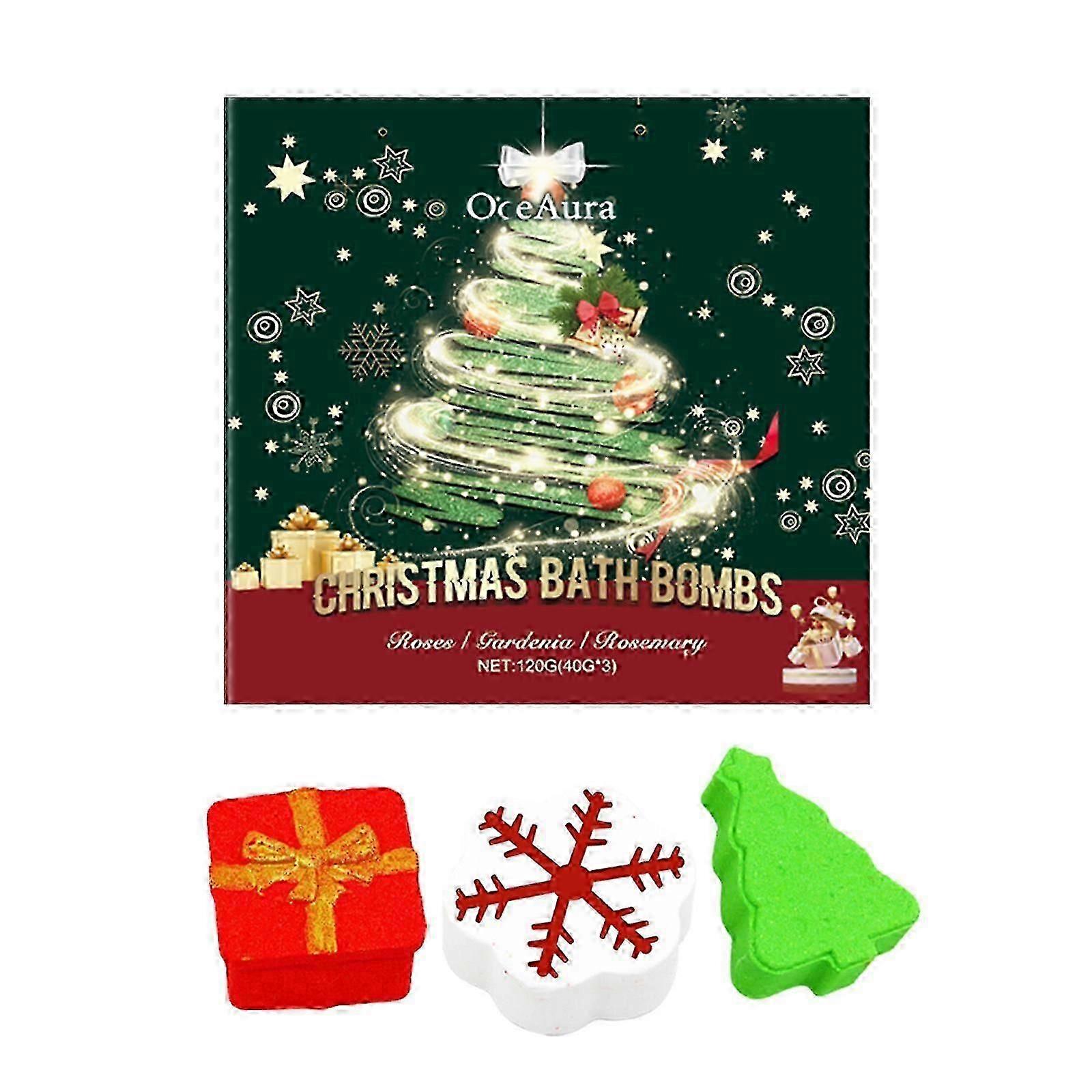 Festive Christmas Bath Balls Set  Moisturizing, Fragrant, Quick-Dissolving Spa Experience