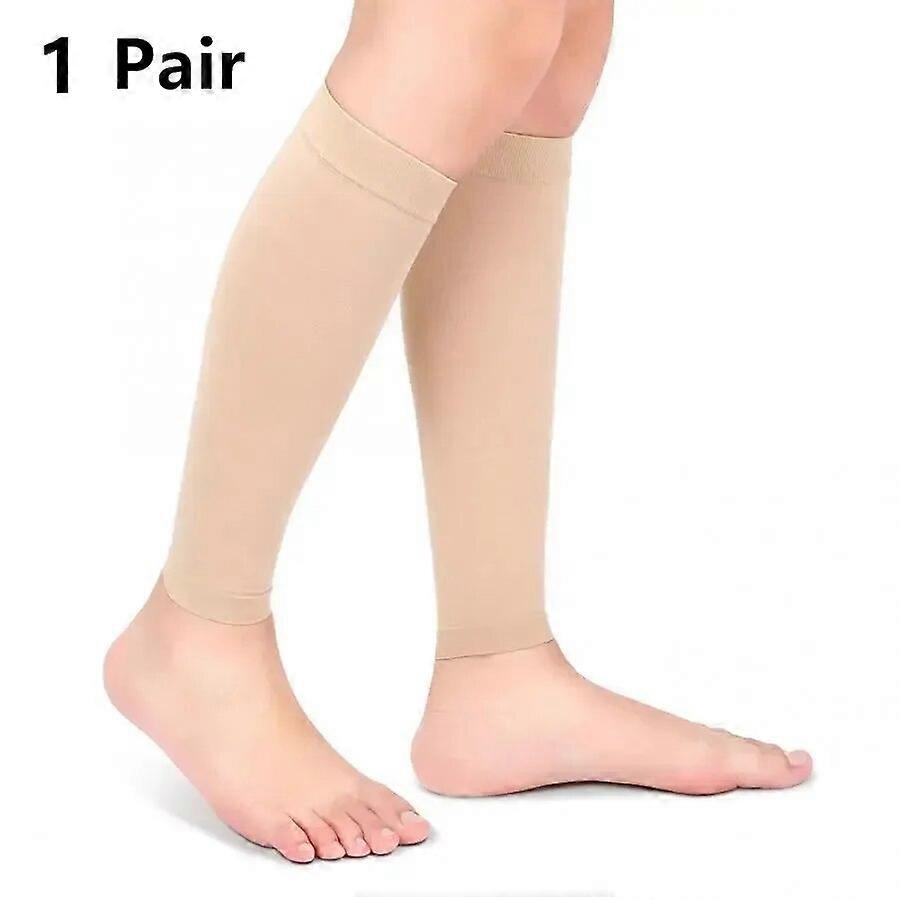1 Pair Varicose Vein Fatigue Relief Leg Warmer Compression Calf Sleeve Sock Long Stocking Elastic Support Shin Stocking