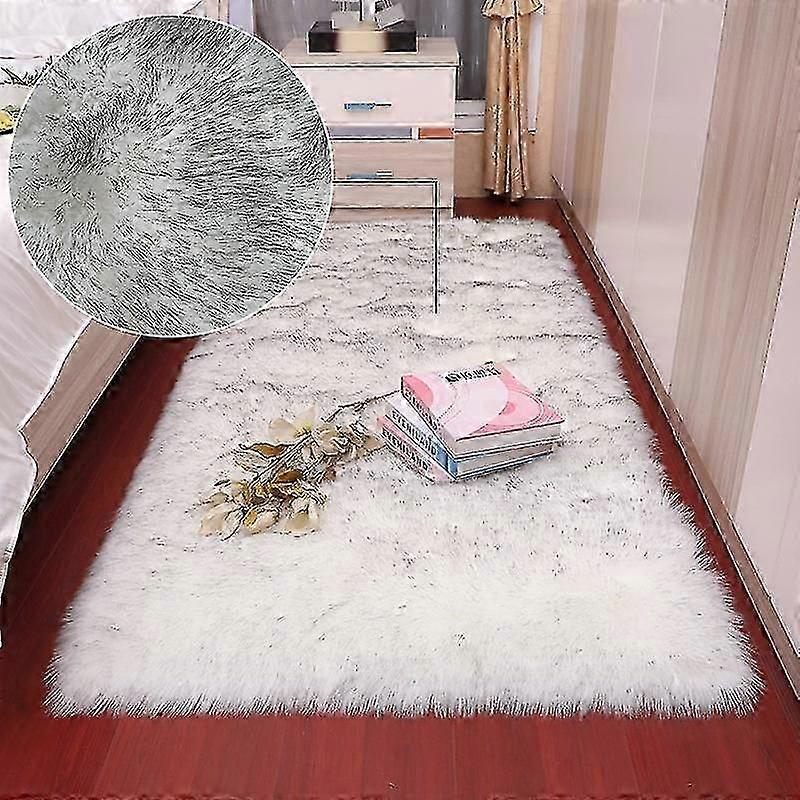 Matta för vardagsrum 160x230 modern plysch mjuk fluffig sovrum sängmattor burspråk soffa fåtölj dyna vit grå stora mattor