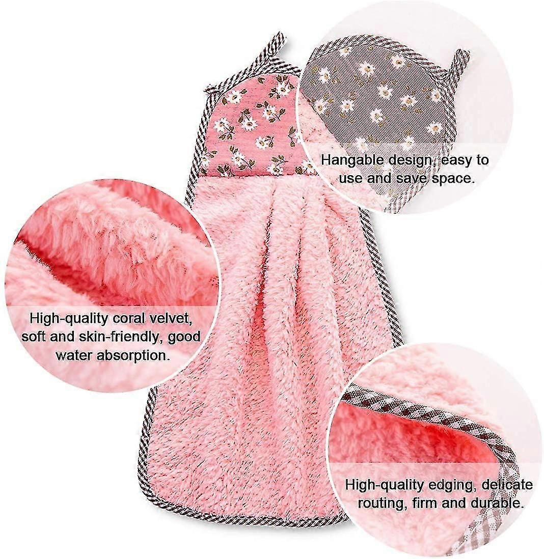 منشفة اليد مع حلقة معلقة، لطيف مناشف اليد مع حلقة معلقة، 4PCS منشفة