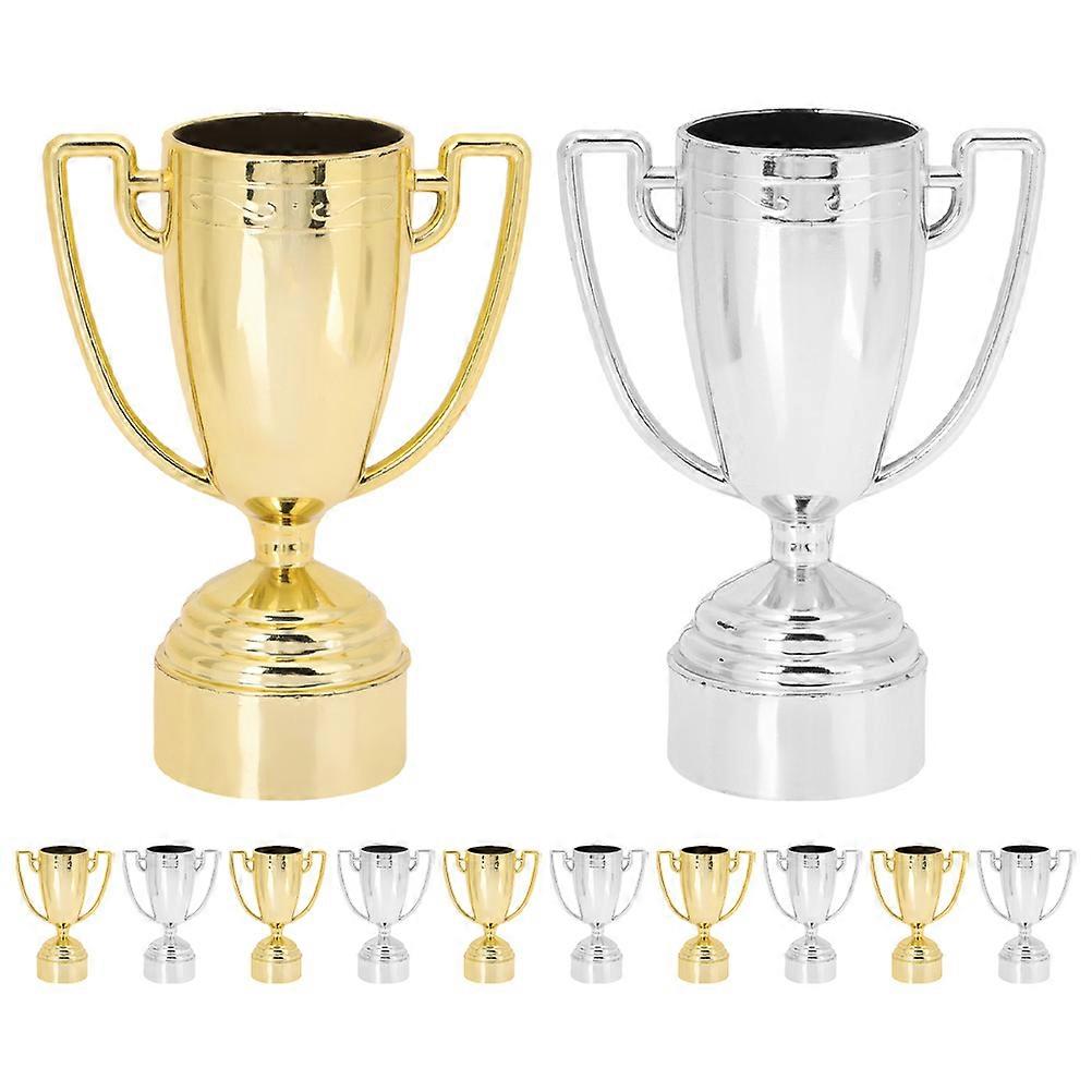 Kids Mini Trophy Set Plastic Award for Competitions 12Pcs