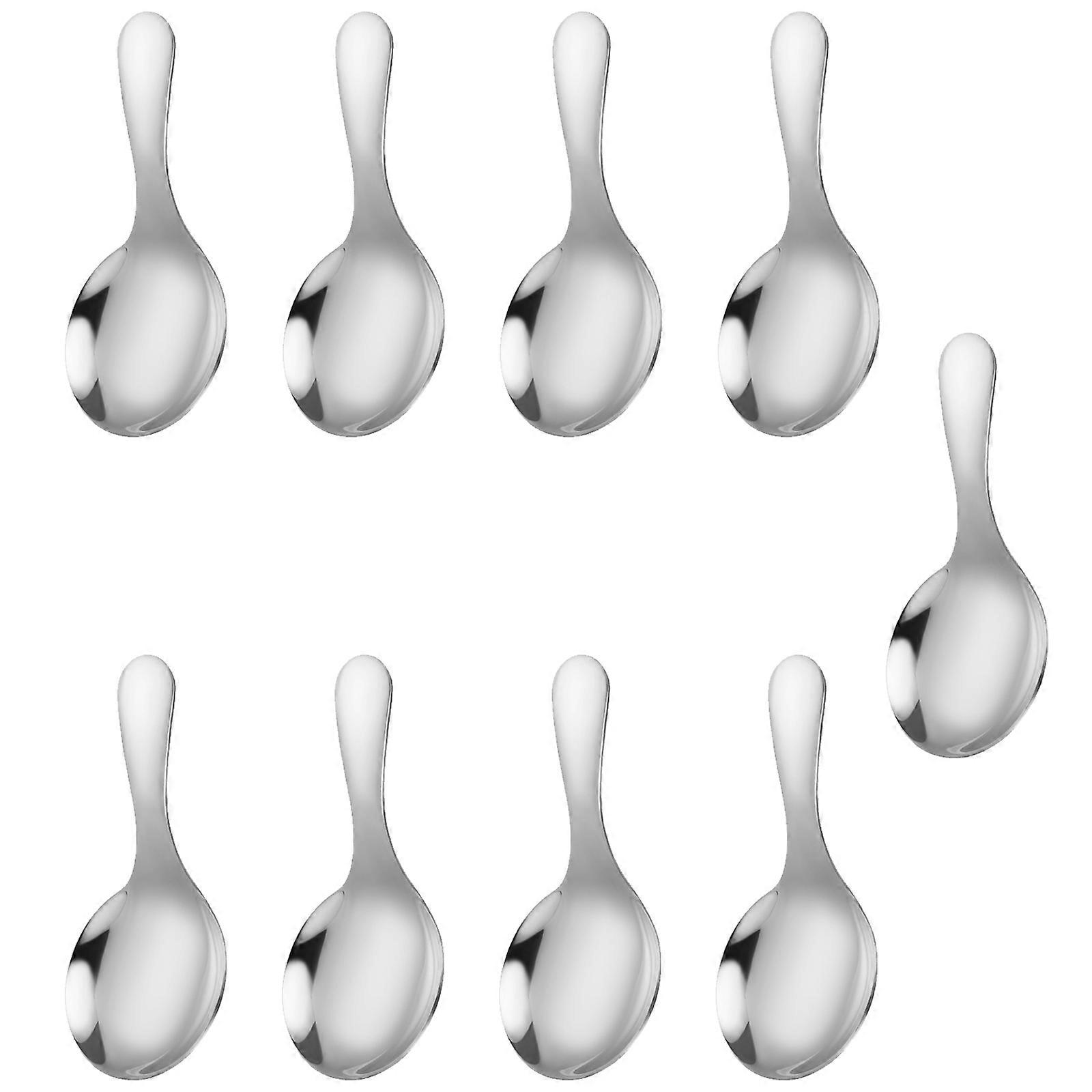Bulk 9Pcs Unseamed Ice Creams Scoopers 304 Nonrust Steel Miniature Size Nonslip Handle For Teas Brewing Daily Use  Silver