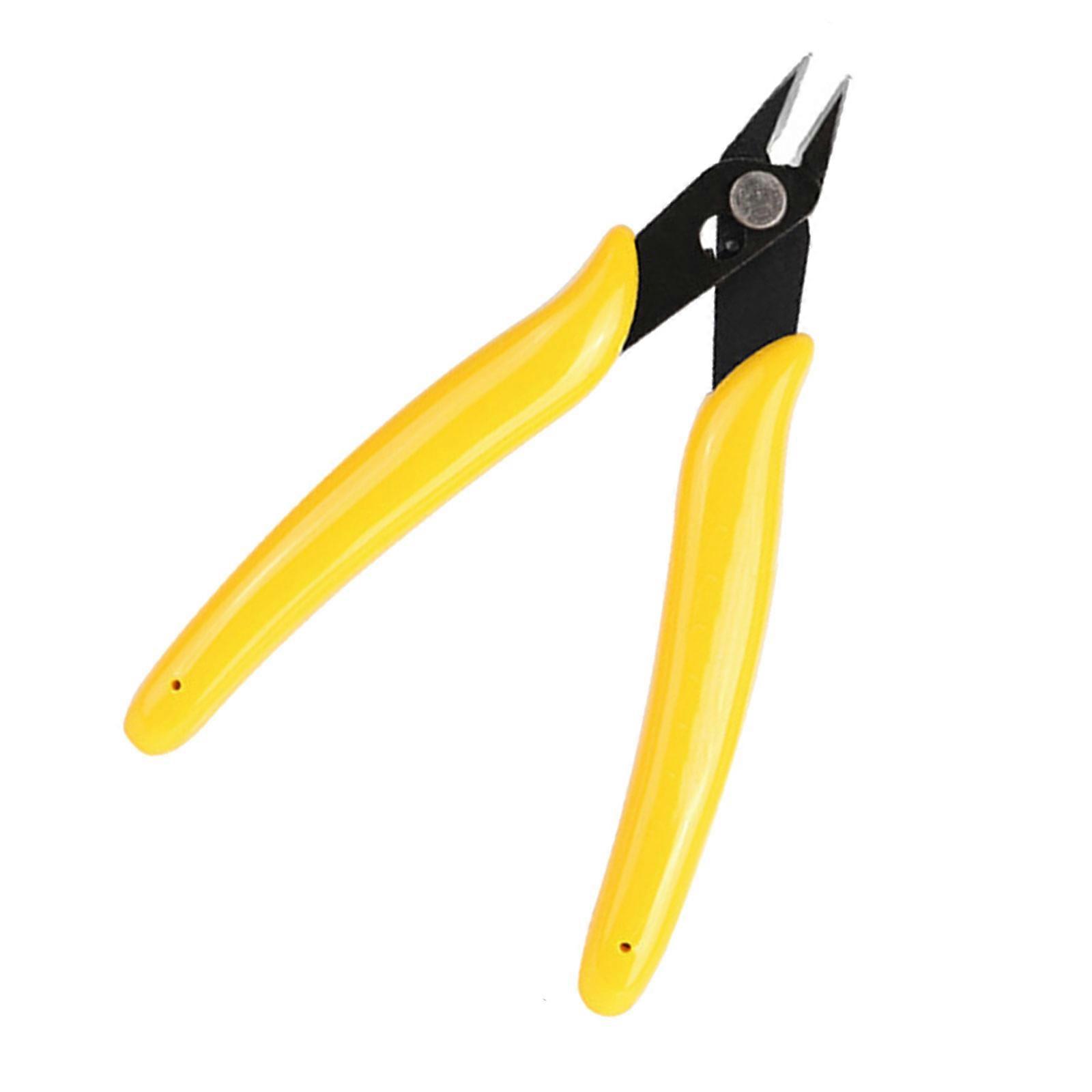 Precise Electronic Diagonal Pliers Wire Cutter Carbon Steel Trimming Tool For Electronics And DIY Projects Ergonomic  Yellow