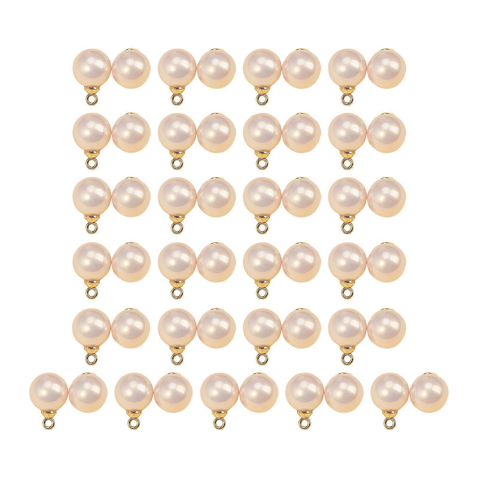 50Pcs Stylish Resin Buttons With Imitation Pearls Ideal For Blouses Cardigans Jackets Craft Projects Easy To Install  shrimp powder