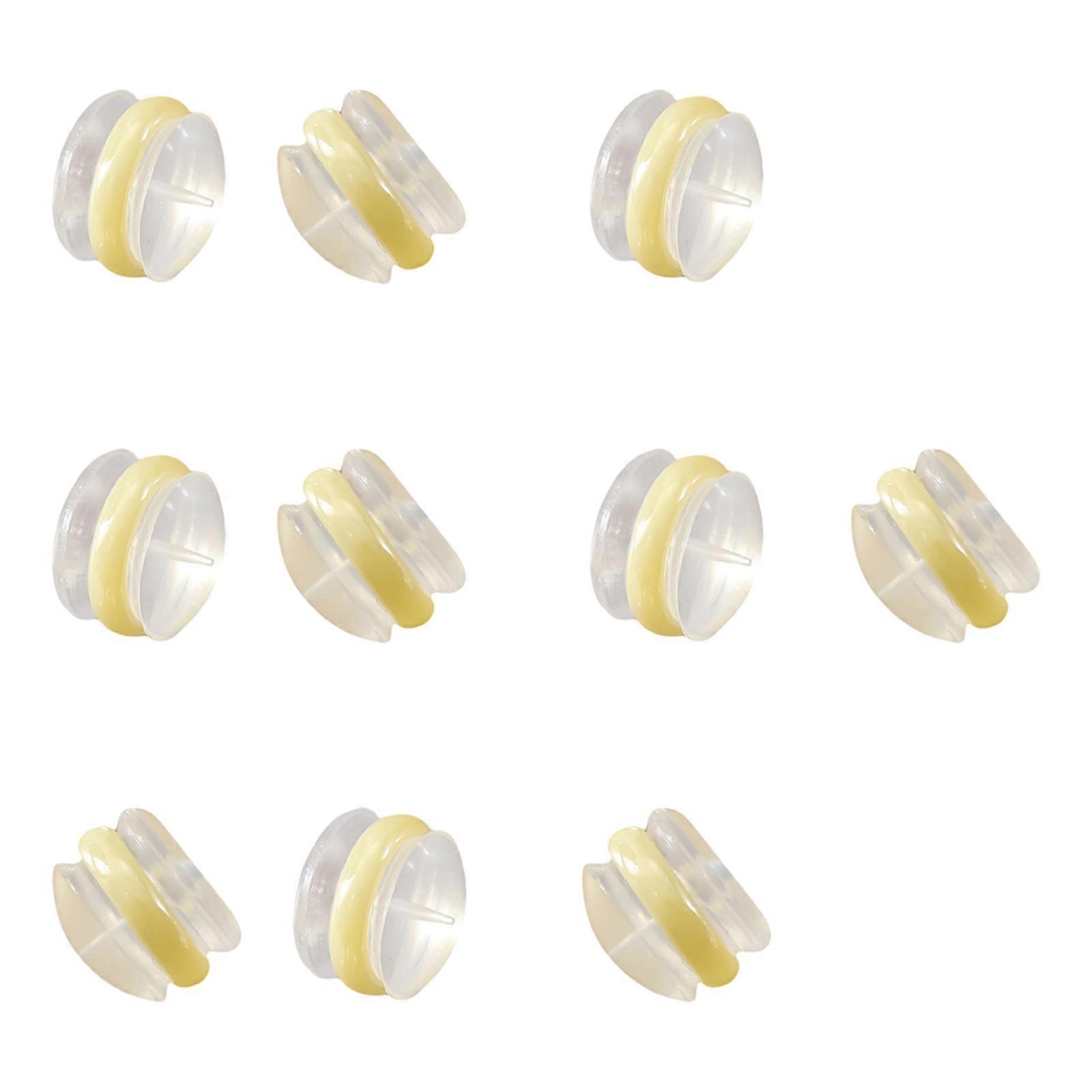 Ear Plugs Silicone Ceramic Materials Secure Locking Hypoallergenically Lightweight Earring Backs For Sensitive Ears  Yellow