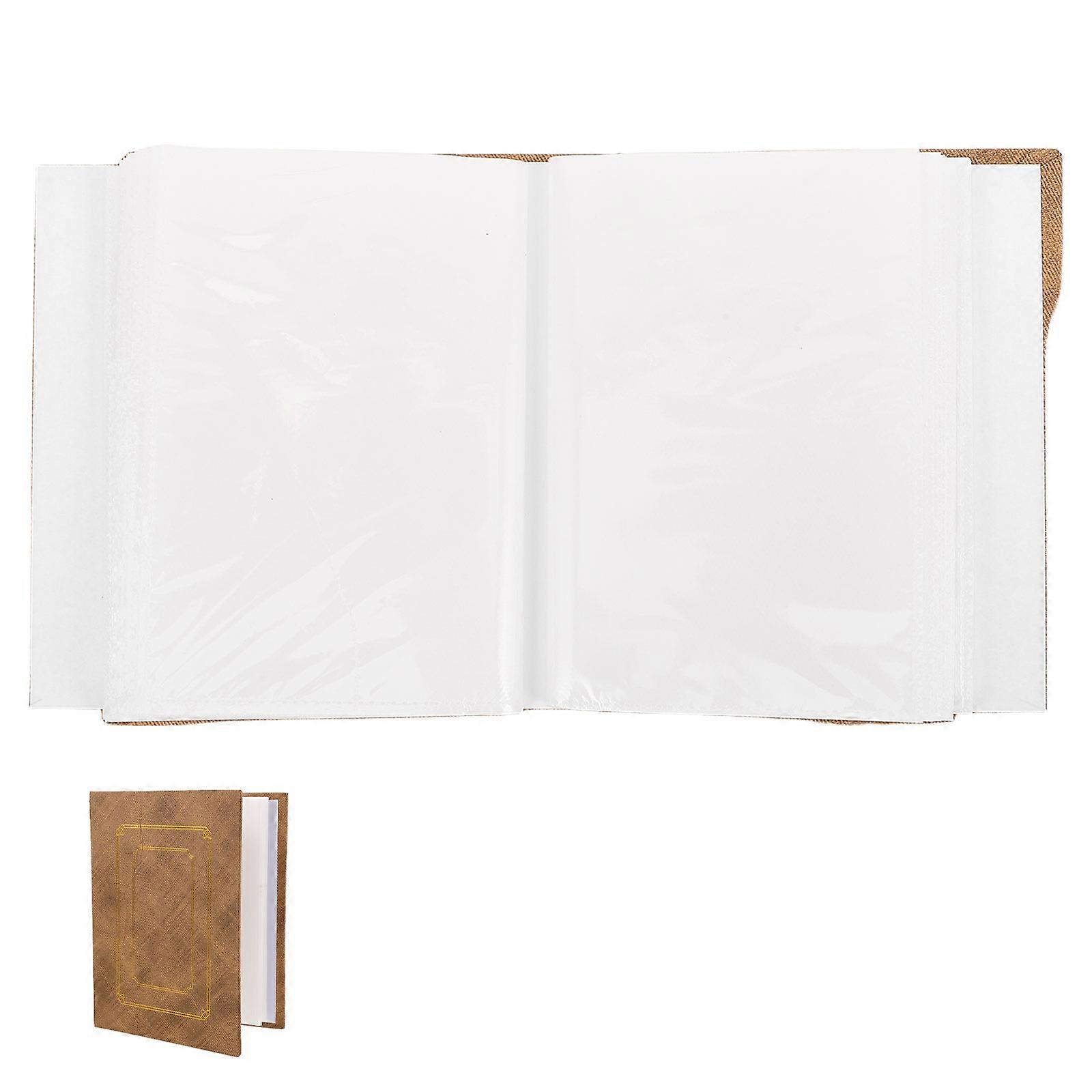Light Brown Presentation Book Display for Photo with Plastic Sleeves