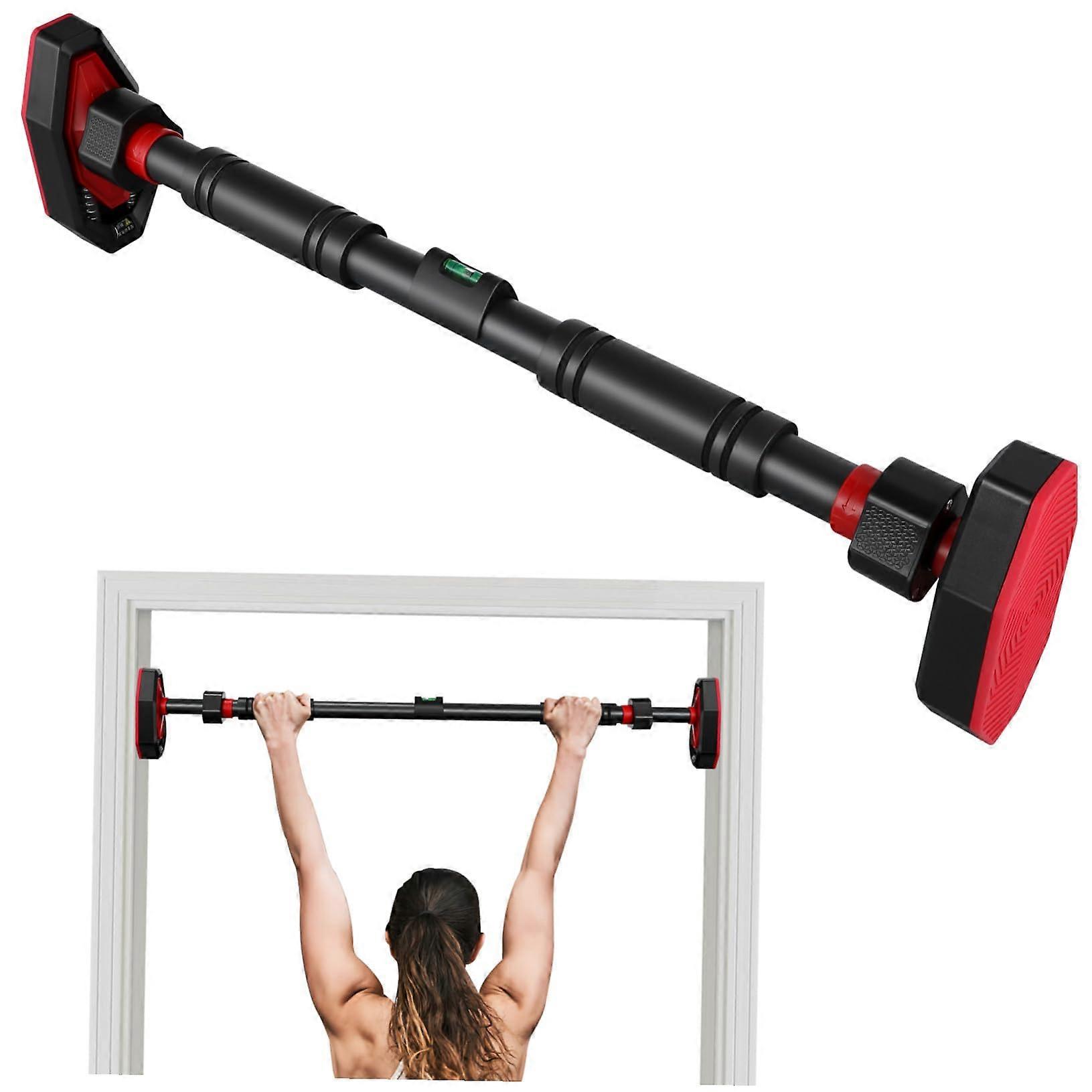 Adjustable Door Frame Pull Up Bar With Padded Grip And Secure Locking For Portable Home Gym FullBody Workouts ChinUps