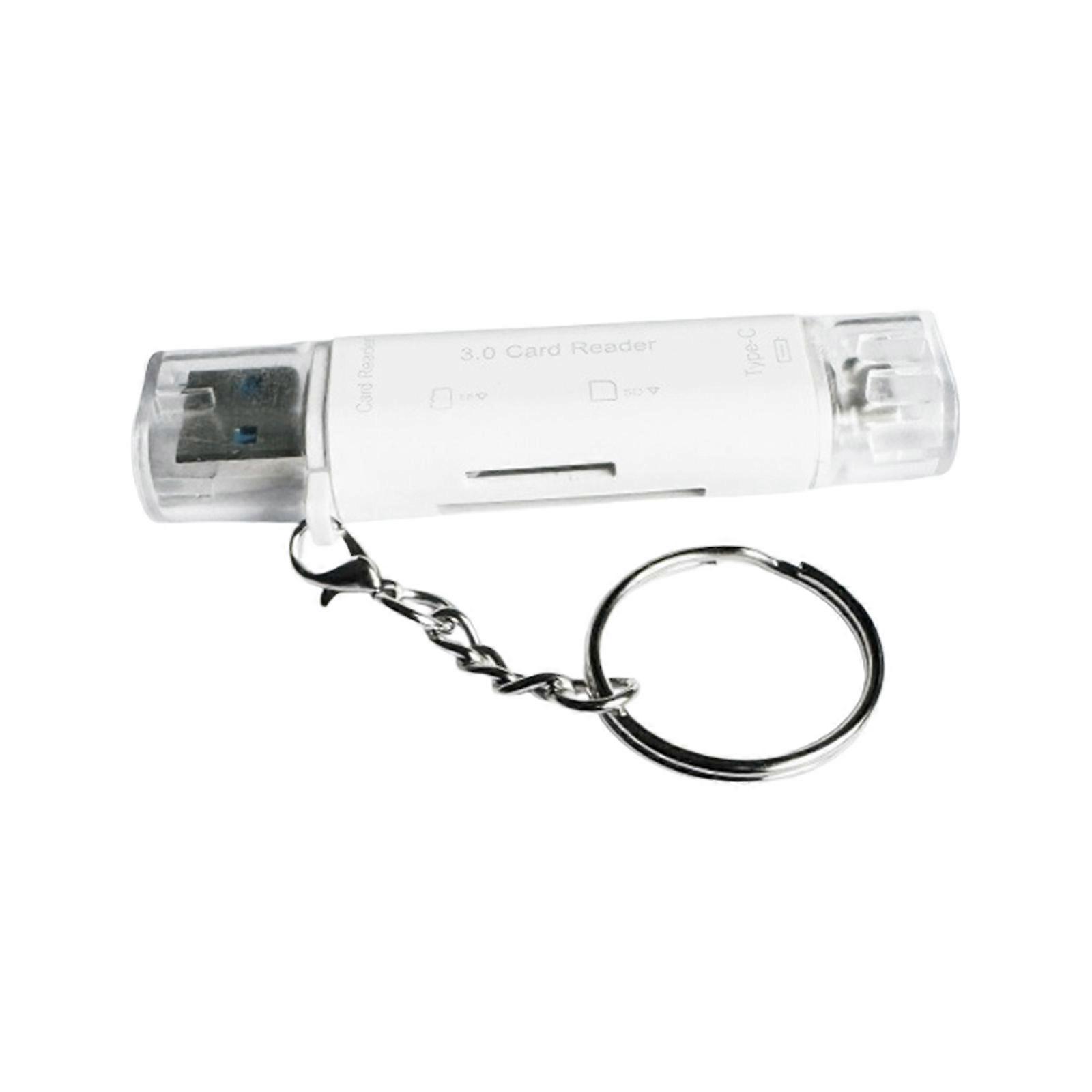 Universal Plastic Card Reader for Smartphones Computers Supports TF MS Cards Instants Recognition  White