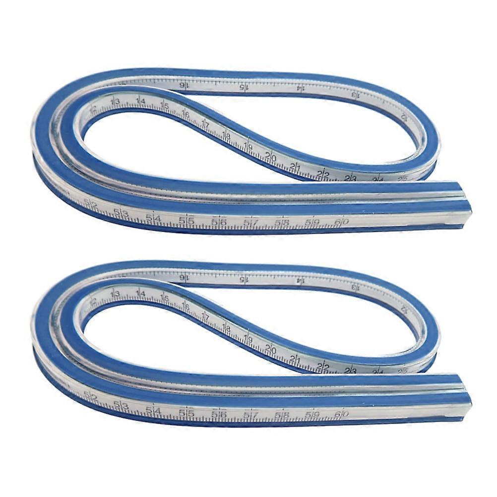 2pcs Flexible Curve Ruler Portable Drafting Drawing Tool for Engineering Drawing
