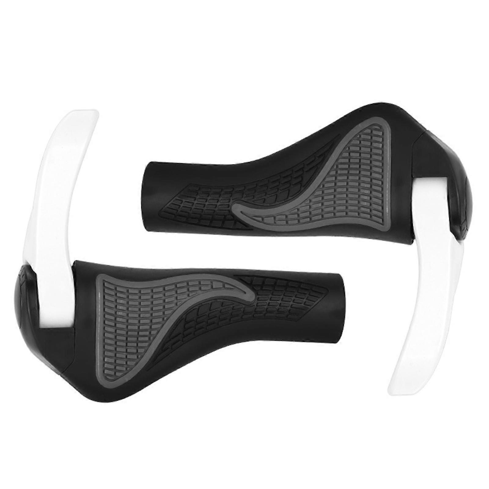 Mountain Bikes Grip Handle Shock and DustProof Bicycles Grip Ergonomical Bikes Grip Handle Cycling Accessorys Easily Install  White