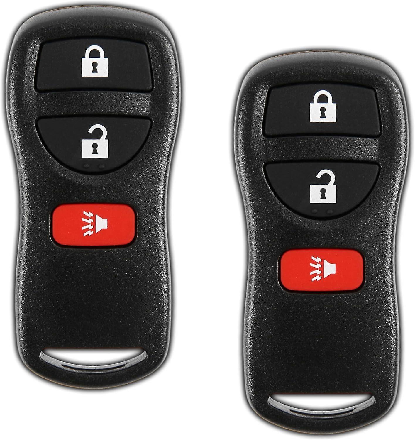 2X Key Fob for 2002 2003 2004 2005 2006 2007 2008 2009 2010 2011 2012 2013 2014 2015 2016 2017 Nissan Titan Rogue Infiniti Remote, 3-Button