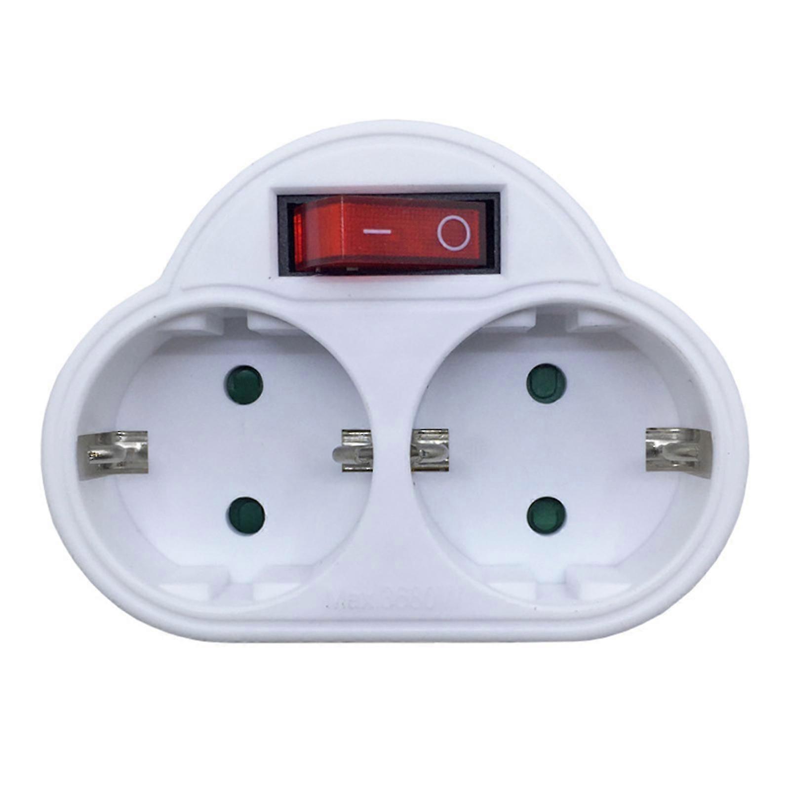 Compact Energy-Saving Switched Outlets, Socket Adapter for German Sockets Supporting Up To 2 Sockets, 3680 Watts, 16 A, 250 V