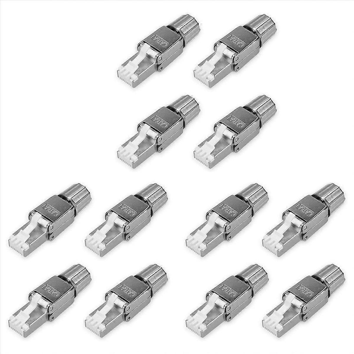 RJ45 Network Connector Pack Set of 12 Cat6A RJ-45 Network Connectors -Shielded Cat 6A Ethernet Cable