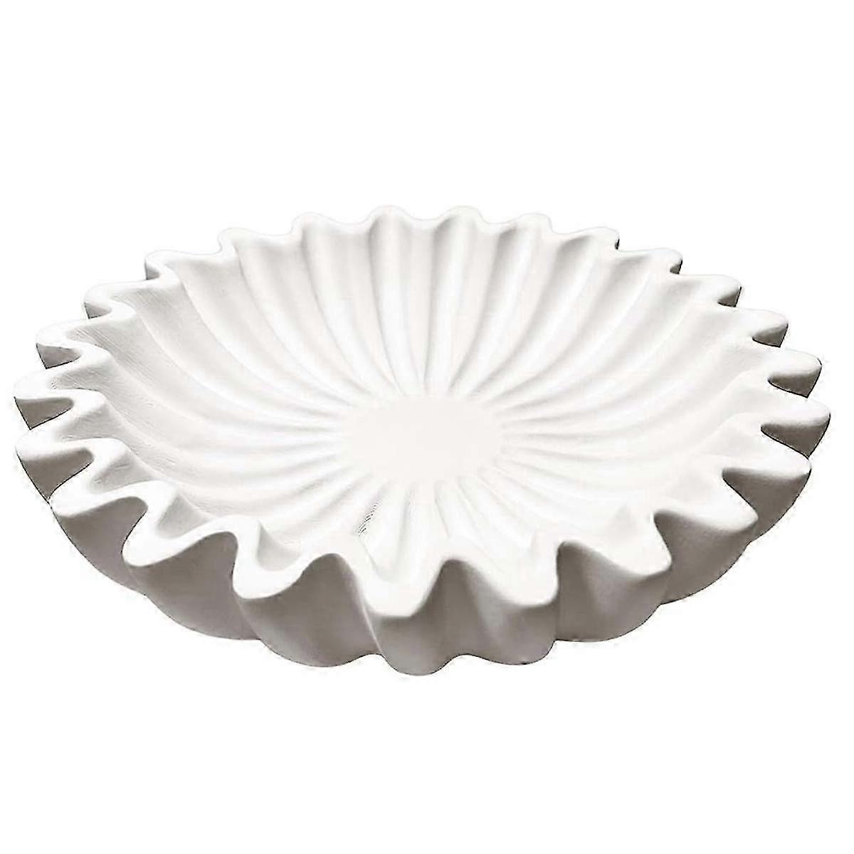 Coffee table bowl decorative - Fluted ruffle resin scallop design