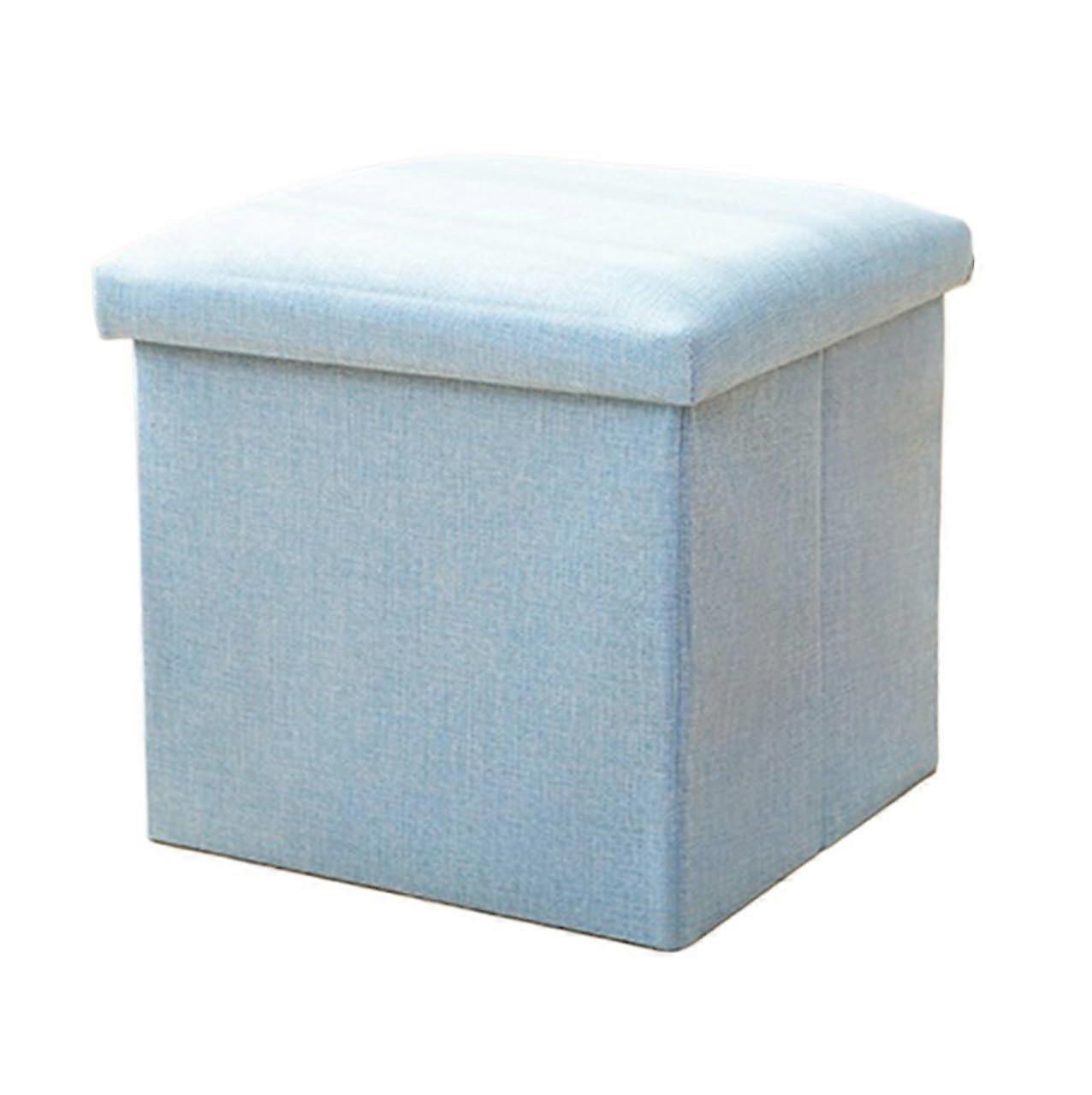Storage Bench with Shoe Rack and Hidden Compartment for Entryway Seating, Foldable Light Blue Large