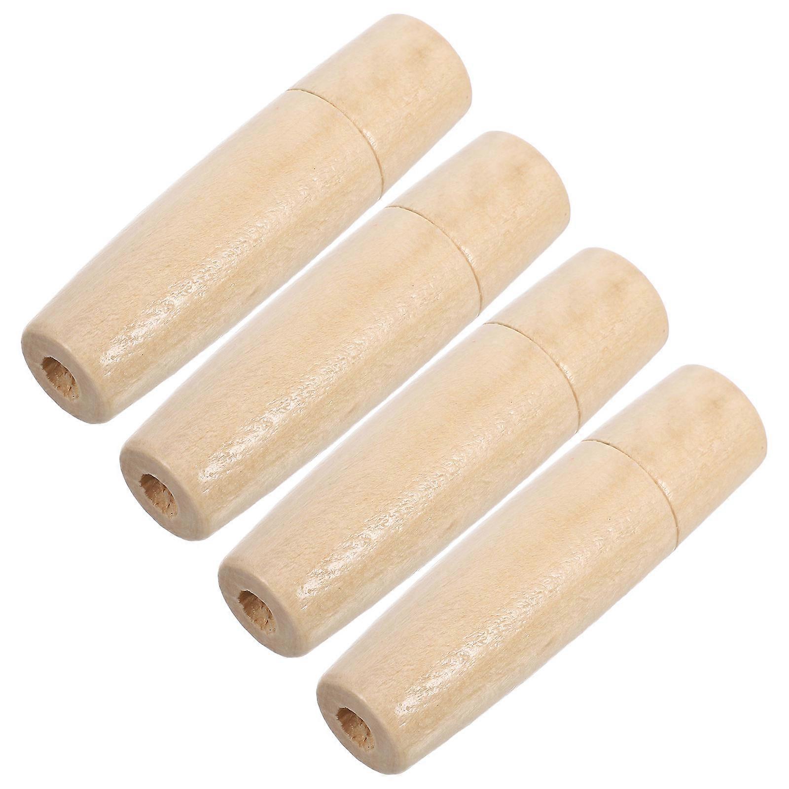 Five Hardware Tool Accessories Wooden Handle for Grill Use 4Pcs Set