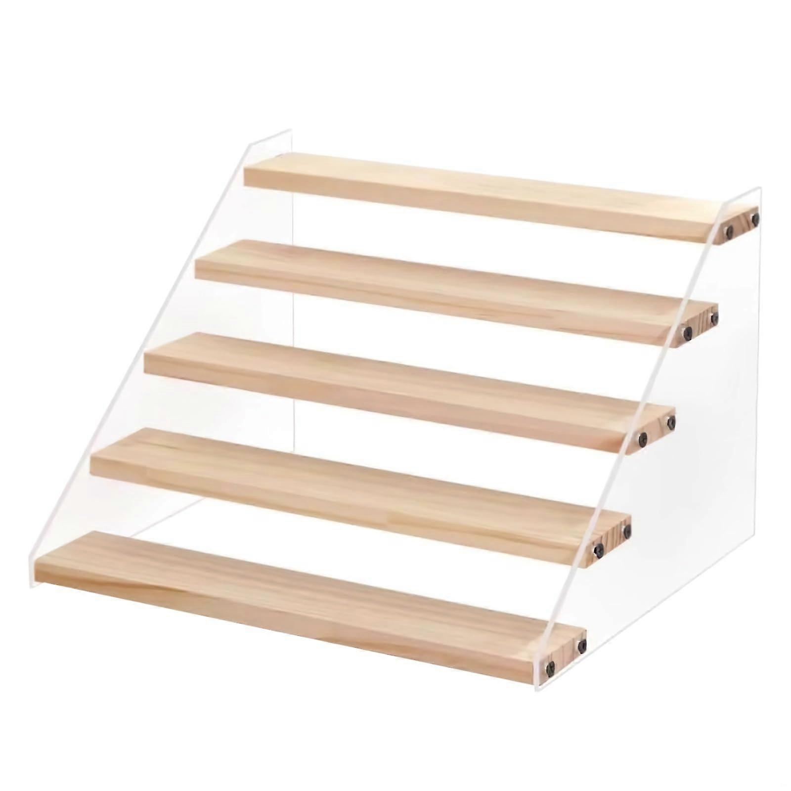 Spice Rack Organizer 5 Tier Shelf with Clear Acrylic Sides, SpaceSaving Kitchen and Office Storage