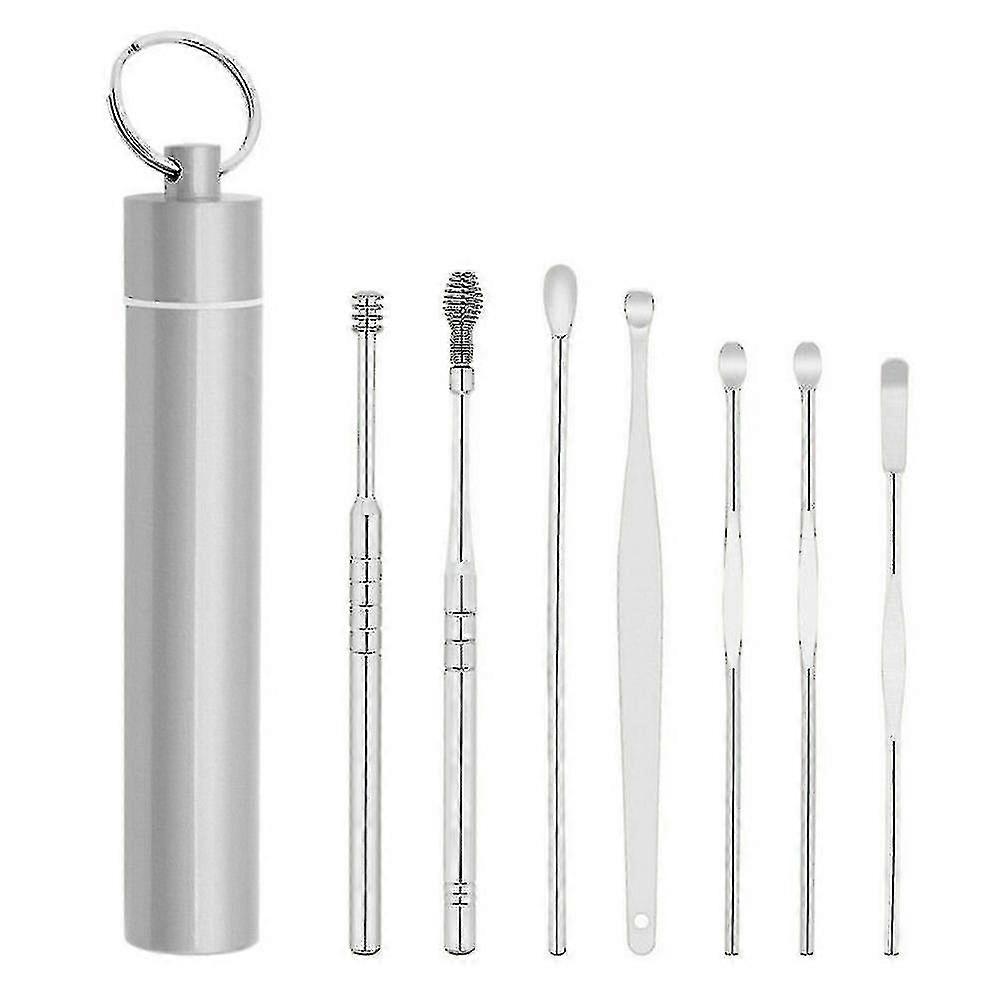 7pcs Stainless Steel Ear Wax Removal Tool Kit Cleaner Remover Earpick Set