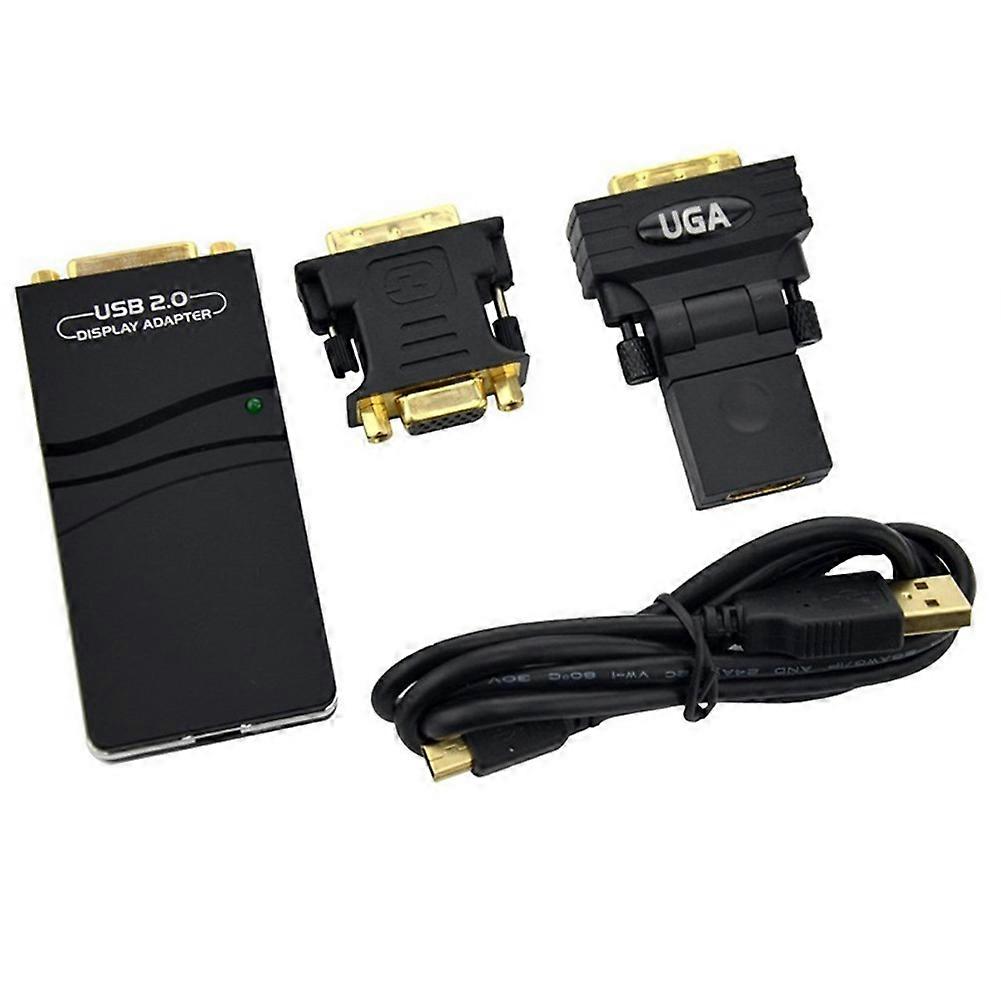 External Graphic Video Adapter USB 2.0 to DVI/VGA/HDMI-Compatible Multiple Monitors Display Extend/Mirror for Windows