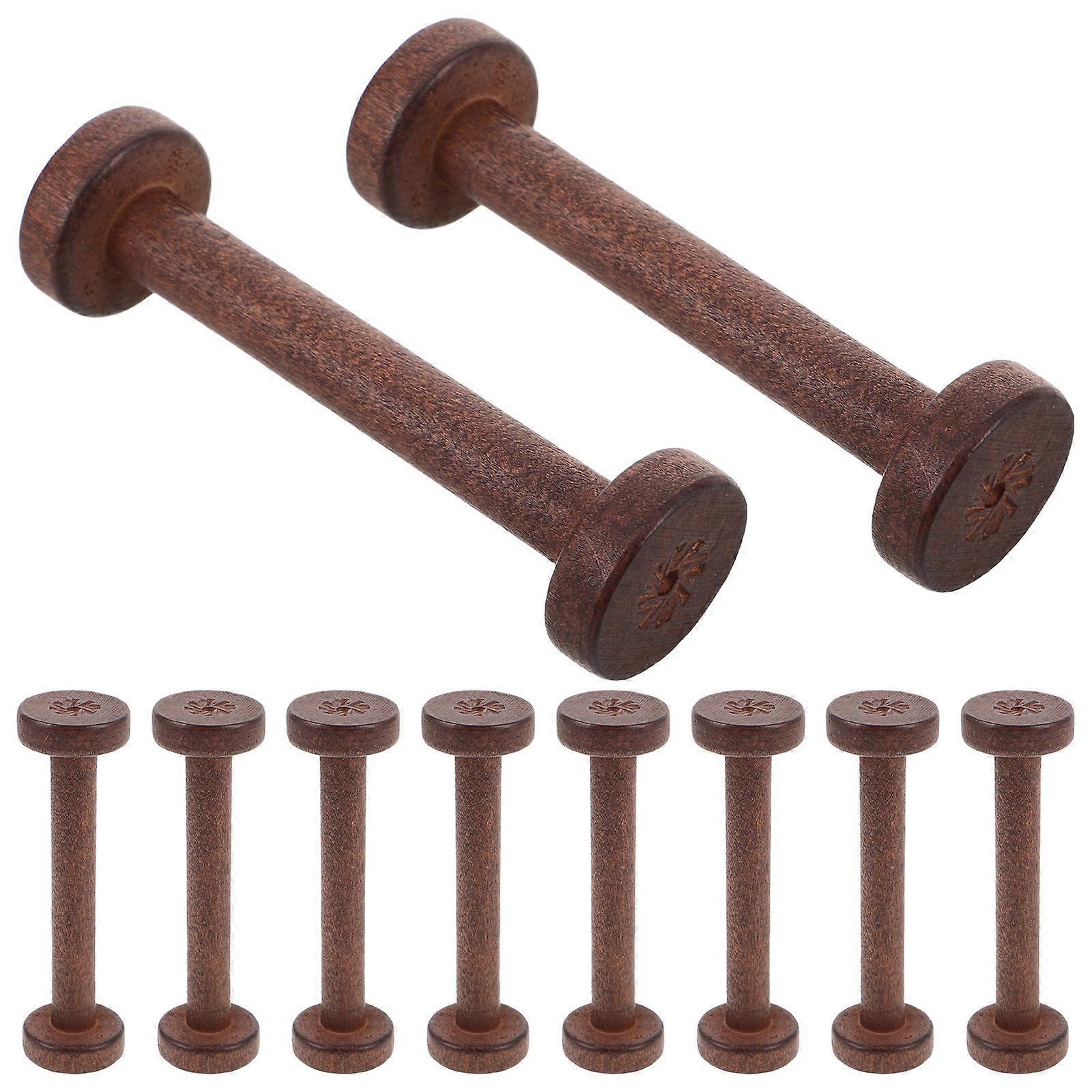 Wood Thread Bobbins Sewing Thread Rack Embroidery Thread Holder For Sewing Users Crafting Tools Brown 10Set