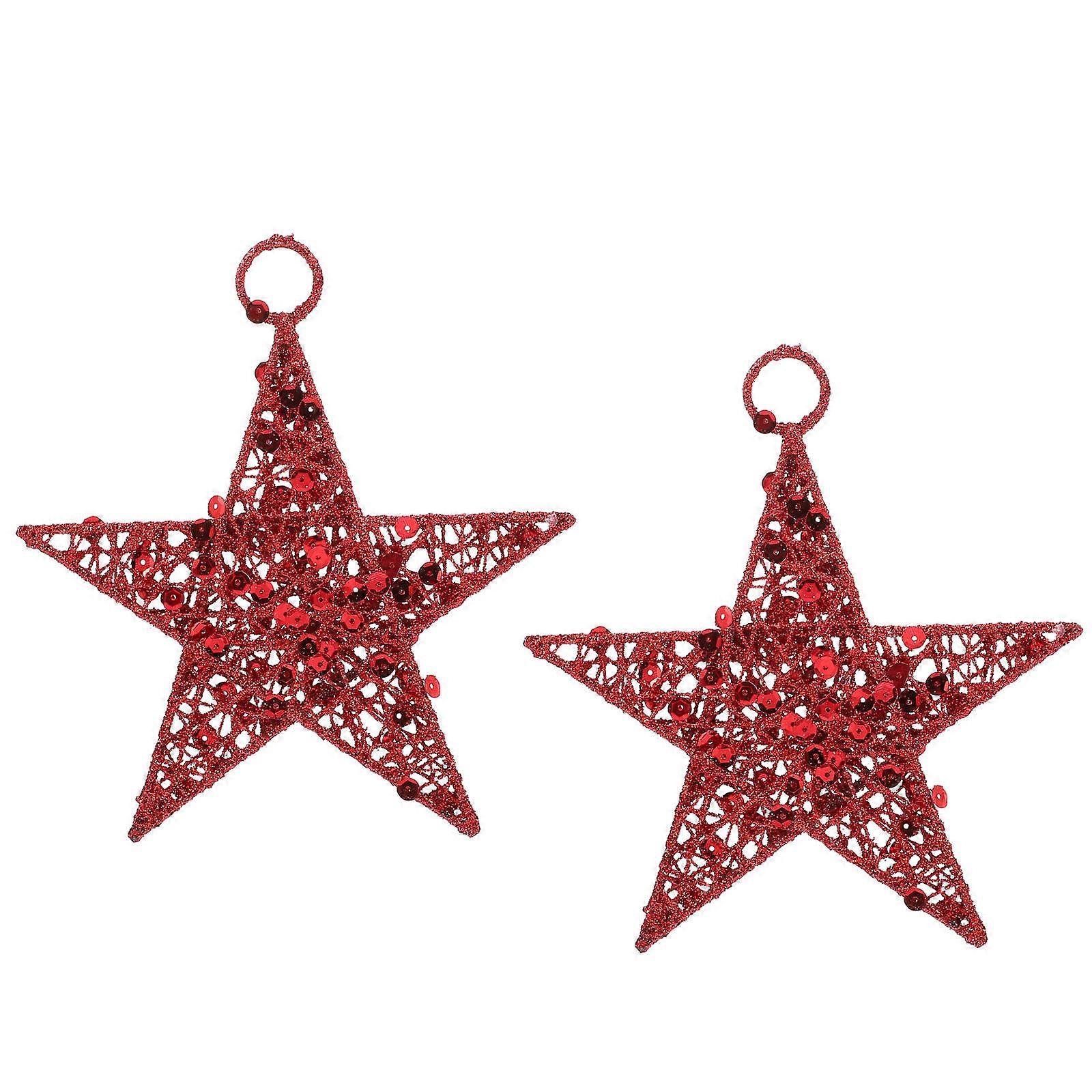 Shop Window Decors Hollow-Out Drop Ornaments Red for 4Pcs
