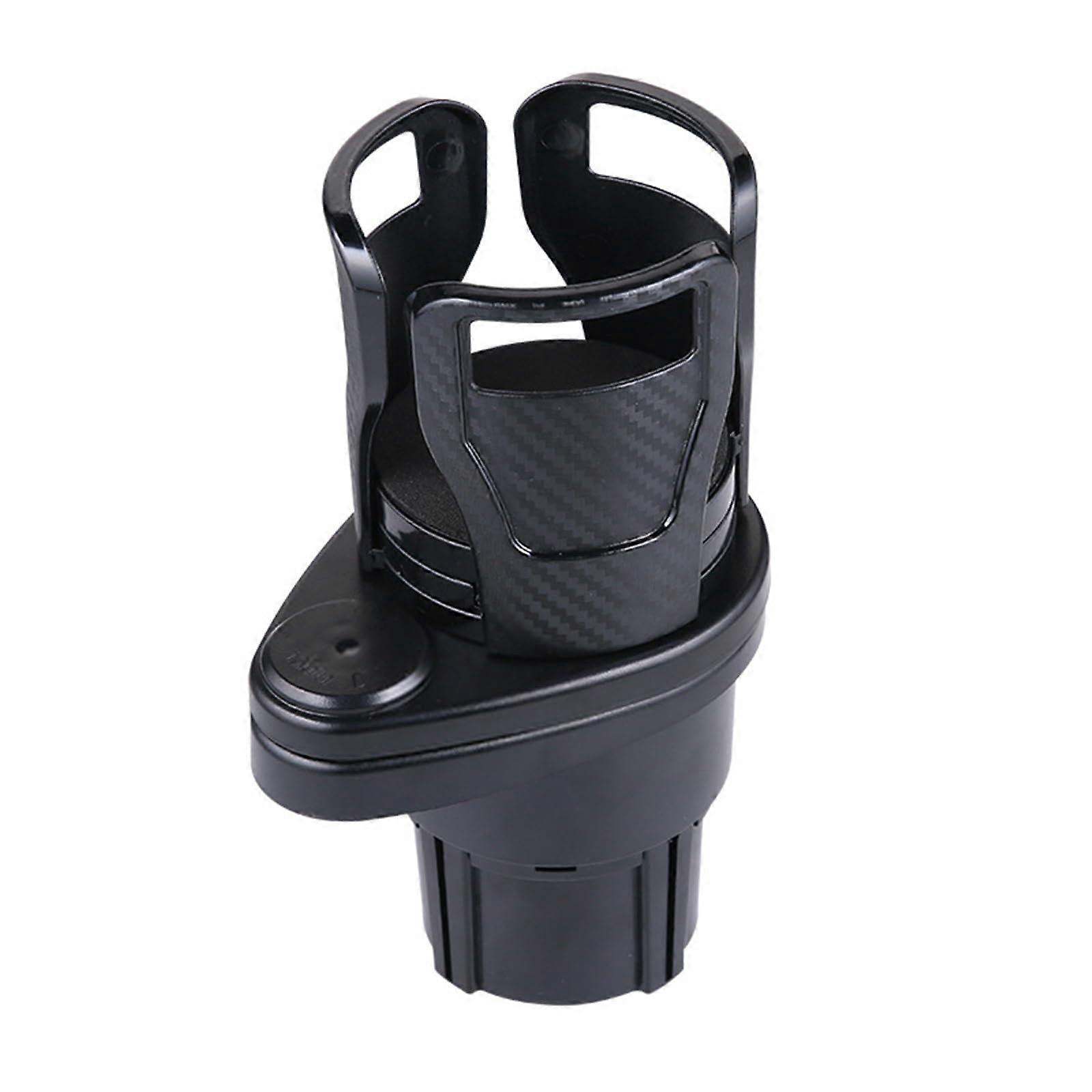 2 in 1 Car Cup Holder Expander with 360° Rotation, Dual Capacity and Sleek Carbon Fiber for Cars and Trucks