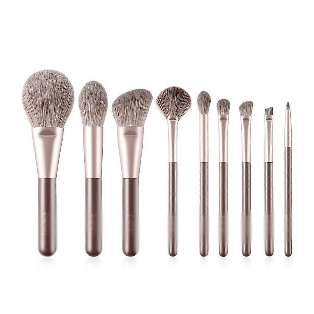 Makeup Brush Set 9PCS Synthetic Fiber Professional Brushes for Eyes and Face with Smooth Coverage