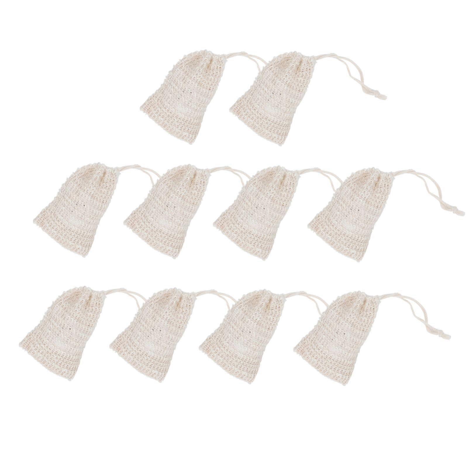 10pcs Soap Saver Bag with Drawstring, Exfoliating Foaming Net for Shower, Bath and Travel