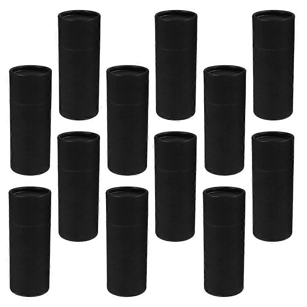Kraft Tubes for Storage Use 12Pcs Black Paper Round Cardboard Boxes