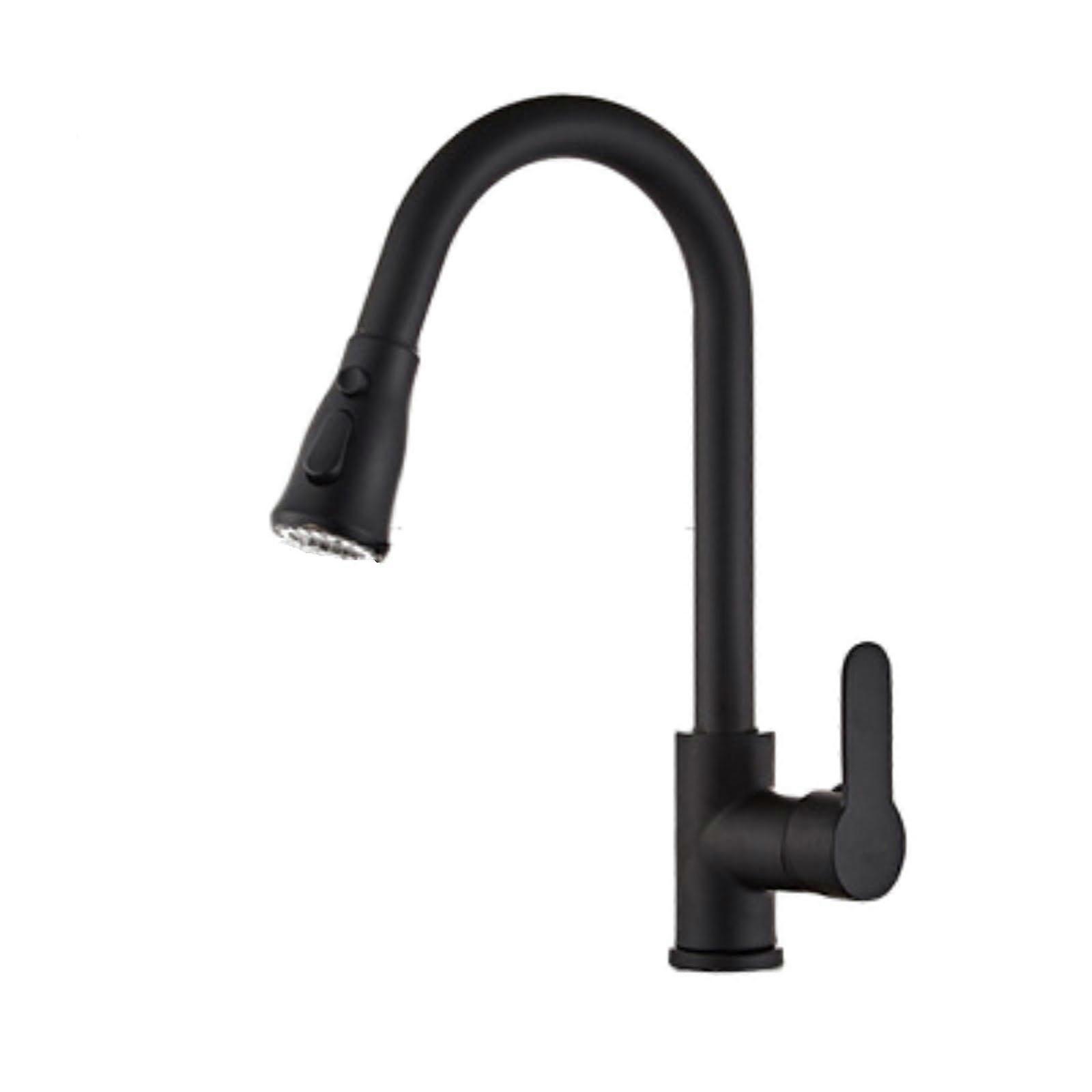 Pull Down Kitchen Faucet 60cm Pullout Reach Magnetic Docking 3 Spray Modes Stainless Steel Black