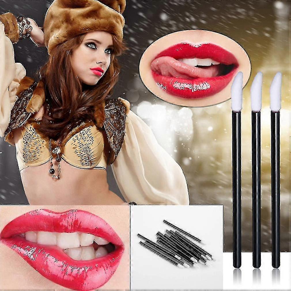 100 Pcs Disposable Lip Brush Gloss Wands Applicator Perfect Make Up Tool