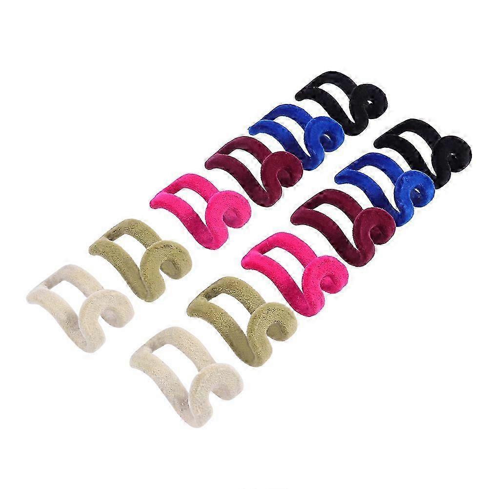 Space Saving Coat Clothes Hook Flocking Hanger Hooks General Users Home Use Non-Slip Plastic Organizer Hooks 30 Pcs