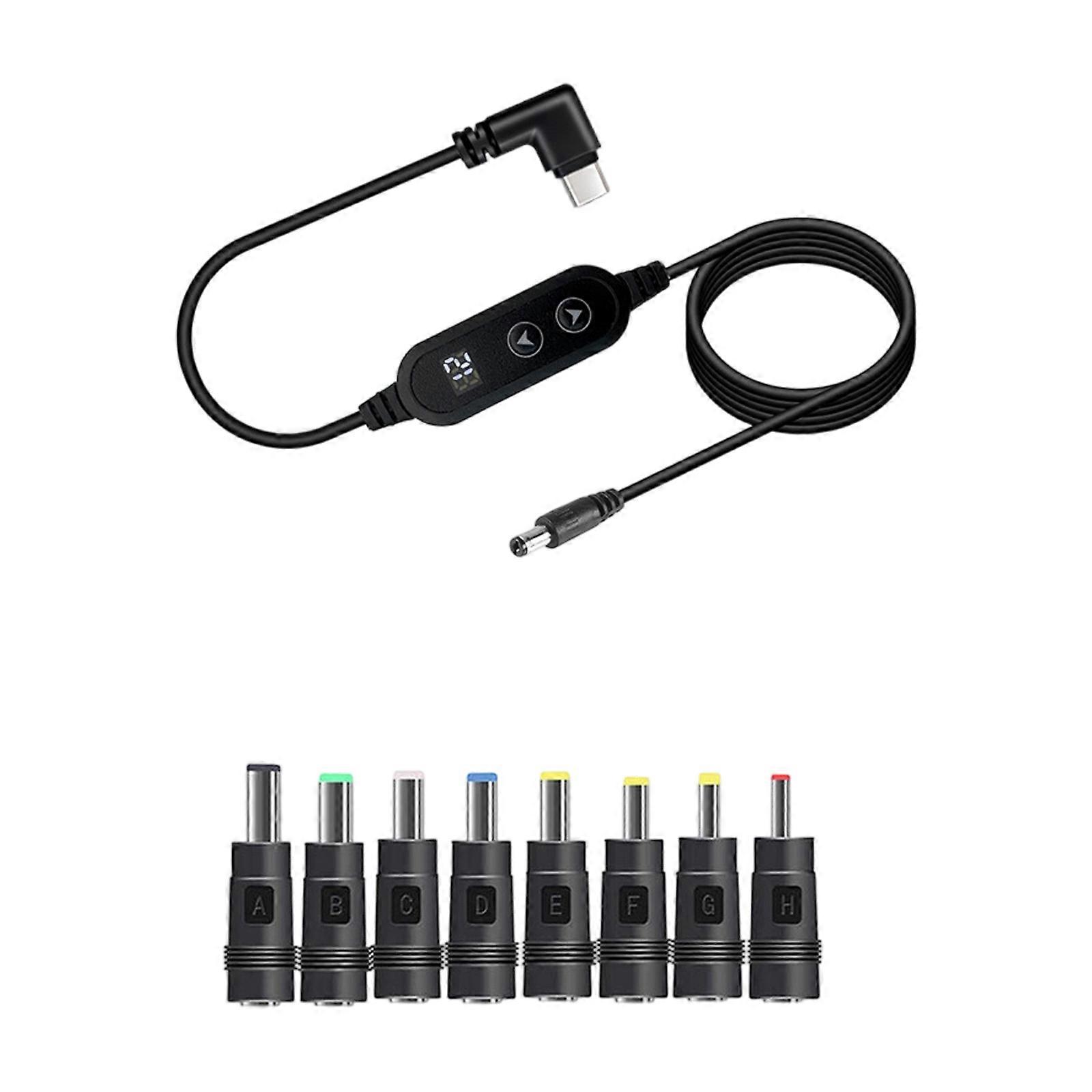 Type C to Triggers Cable for Laptops Tablets Phones Offering Adjustable 5-20V Voltages Fast Power Delivery Multicolor