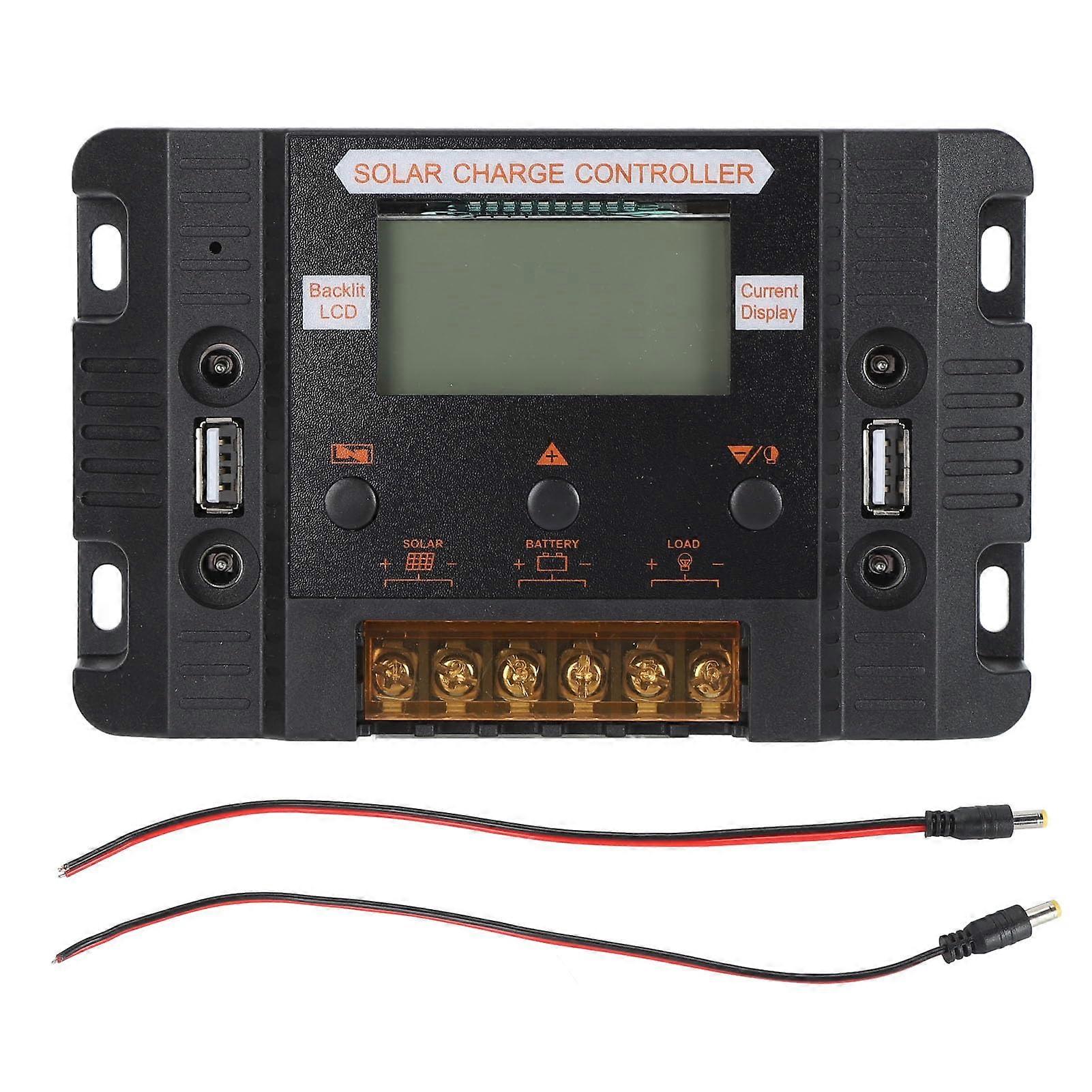 MPPT Solar Charge Controller 12V 24V 30A with LCD Display USB Ports for OffGrid Systems