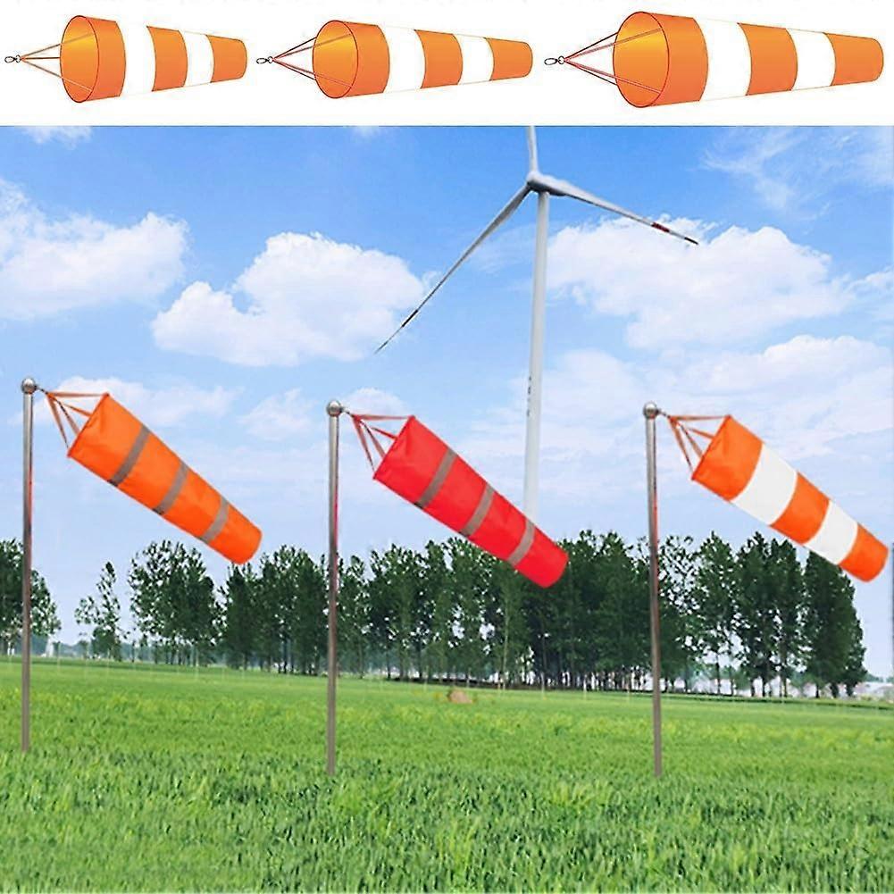 Ripstop Polyester Airport Windsock 80cm Orange White  Visibility Weather Resistant