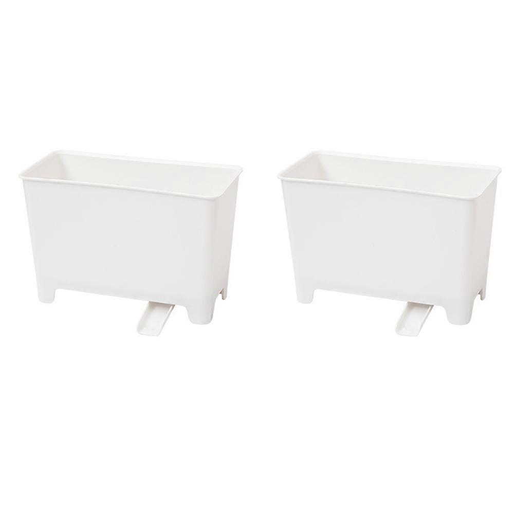 Slim Kitchen Trash Can Waste Storage Can Household Rectangular Odorless Storage 7.07X4.72X3.34 Inch 2Pcs