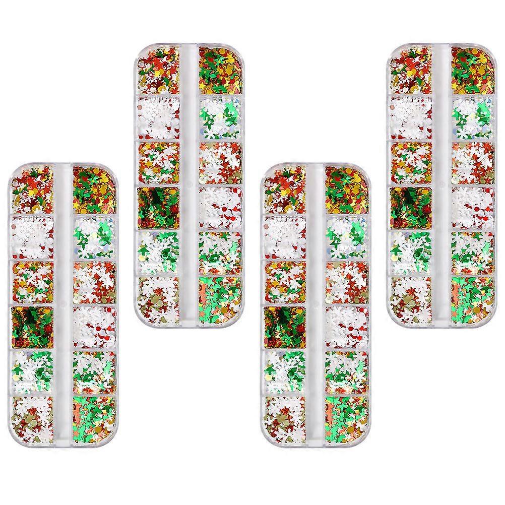 Snowflake Nail Decals Christmas Nail Art Accessories for 4 Boxes